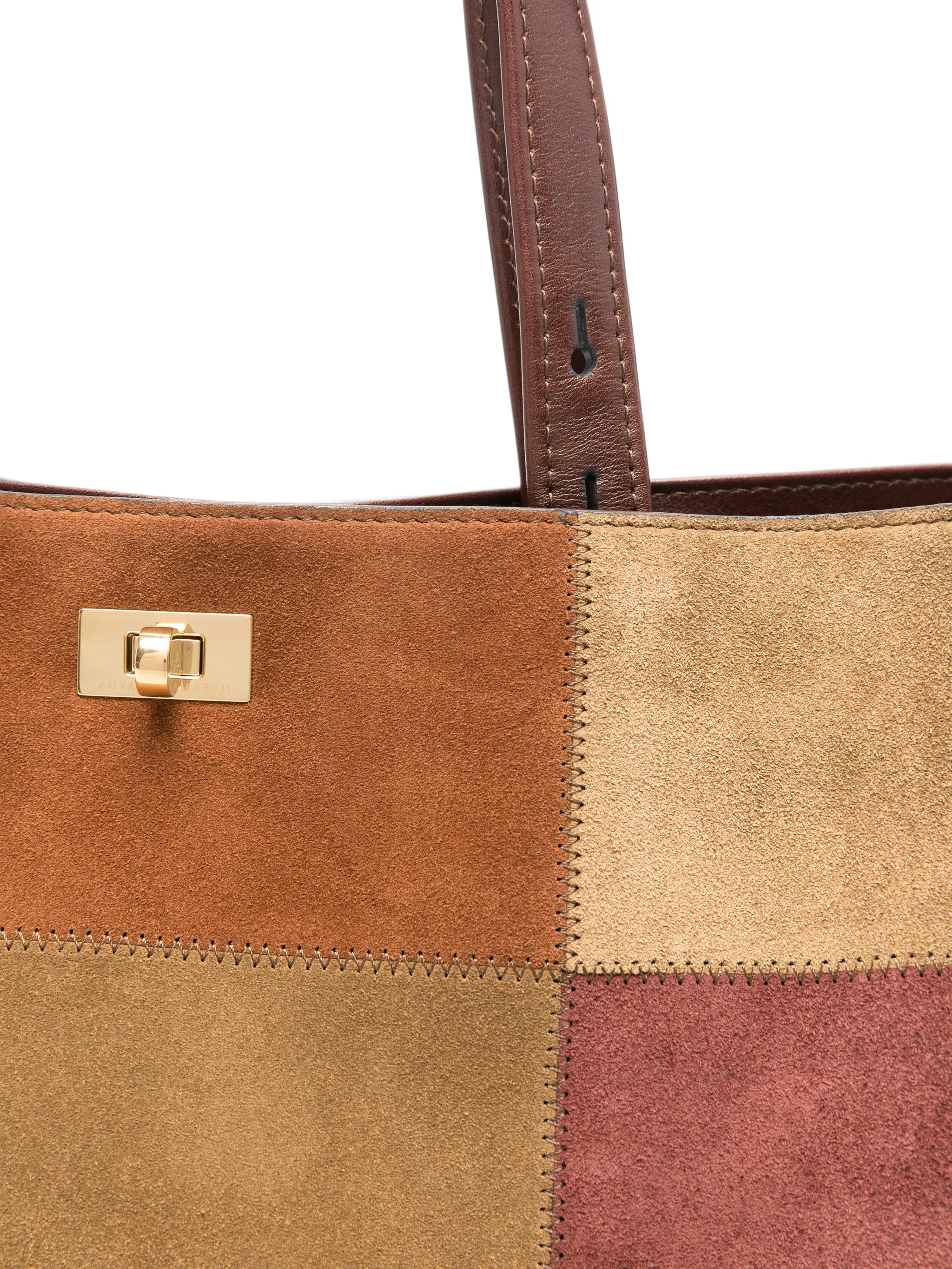 Mortimer patchwork suede tote bag