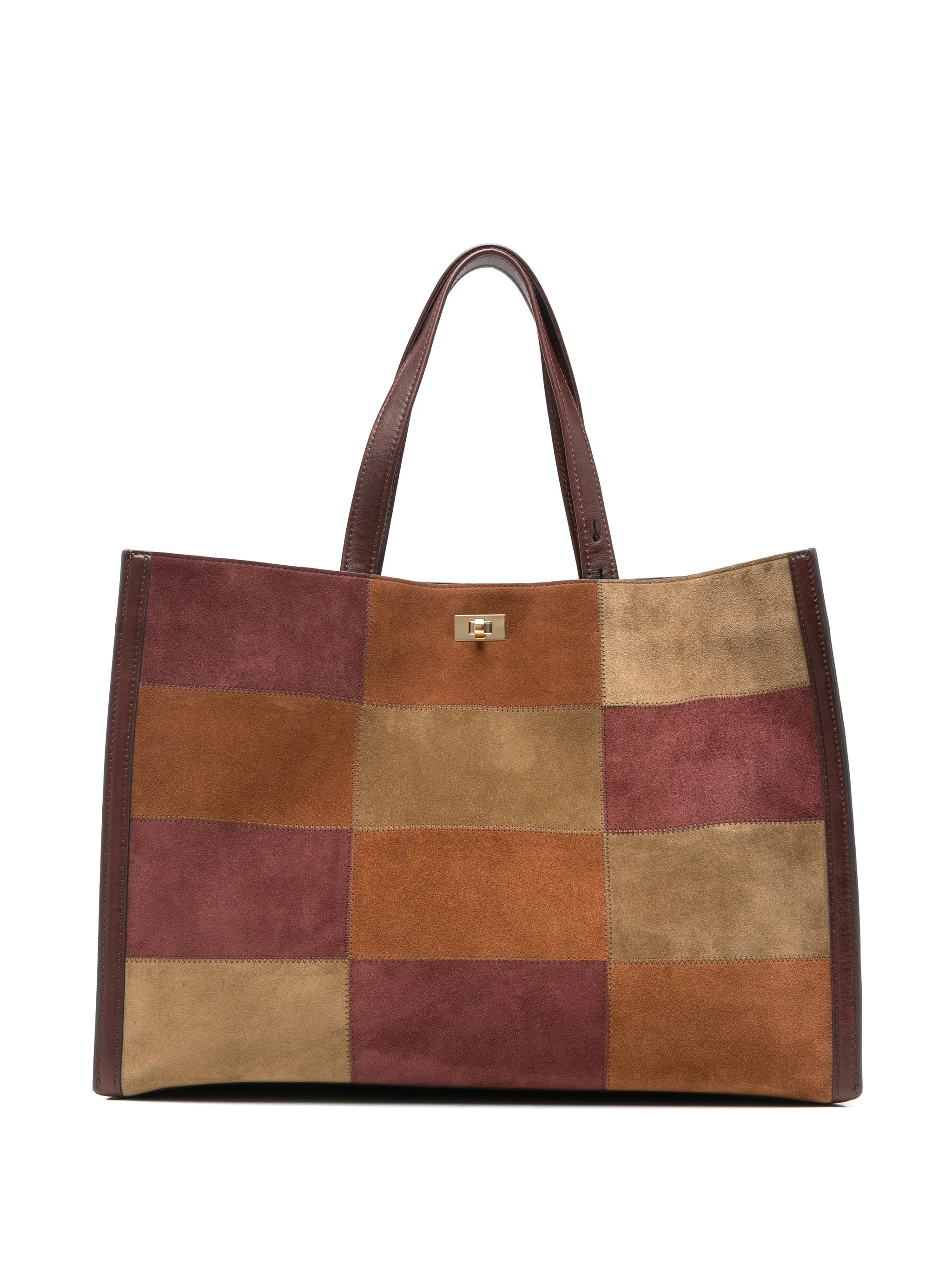 Mortimer patchwork suede tote bag