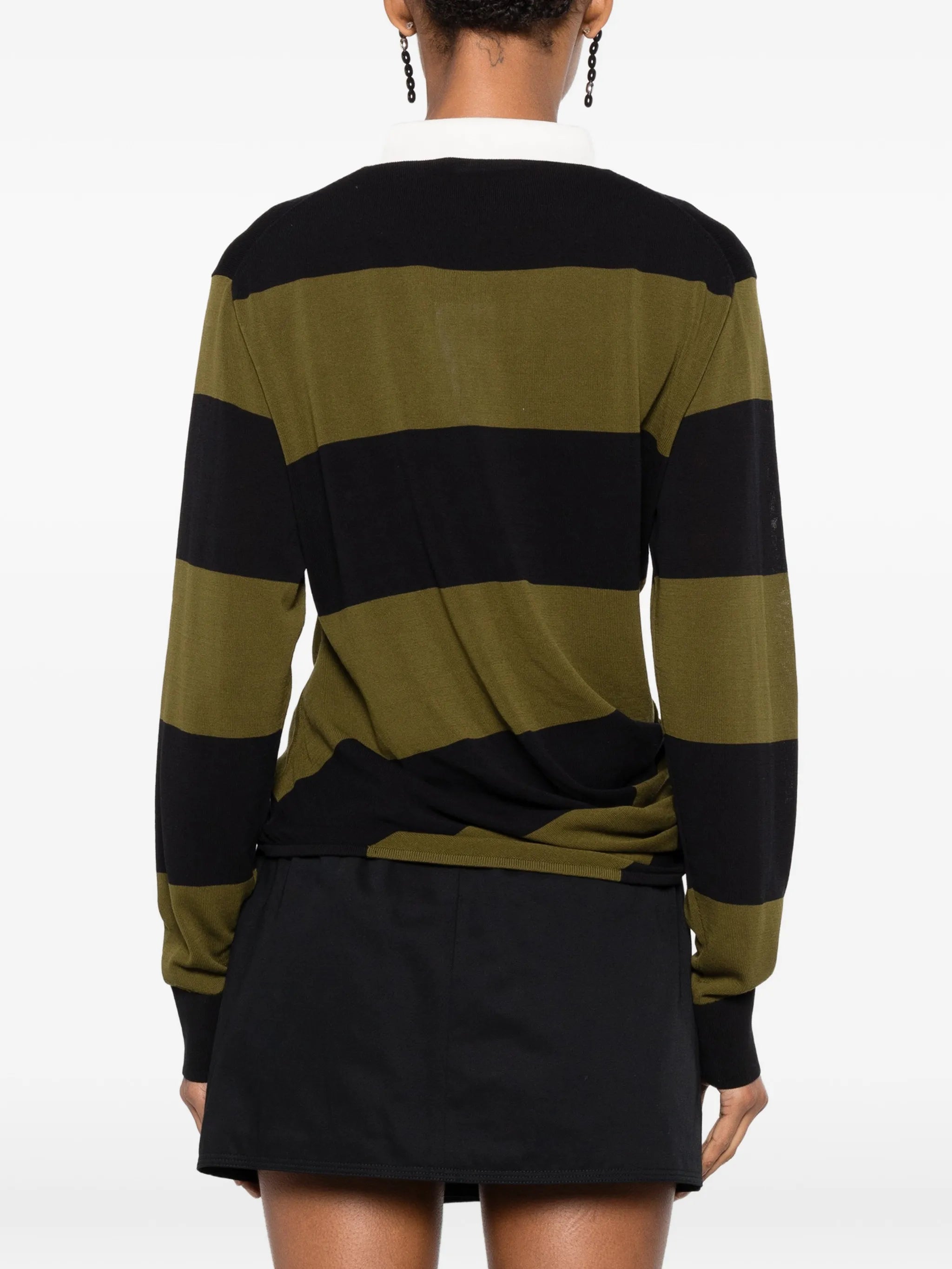 Corinna striped cotton polo-shirt