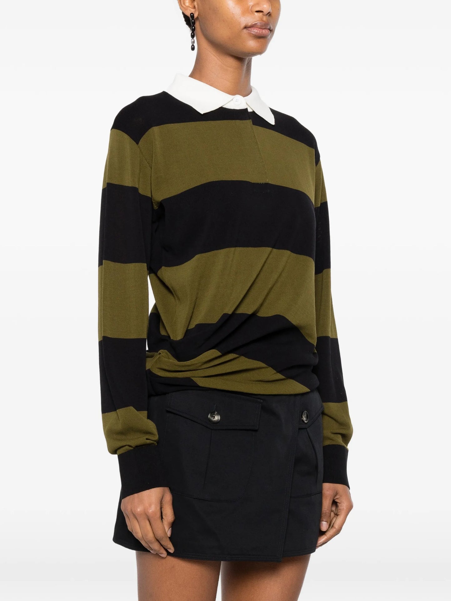 Corinna striped cotton polo-shirt