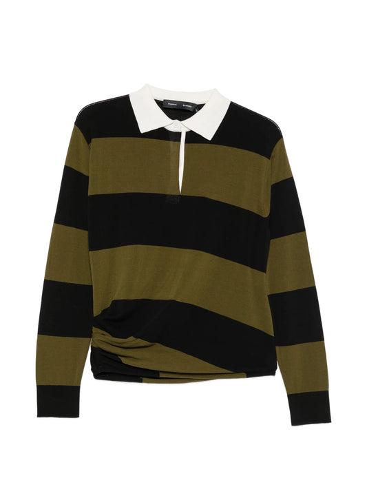 Corinna striped cotton polo-shirt