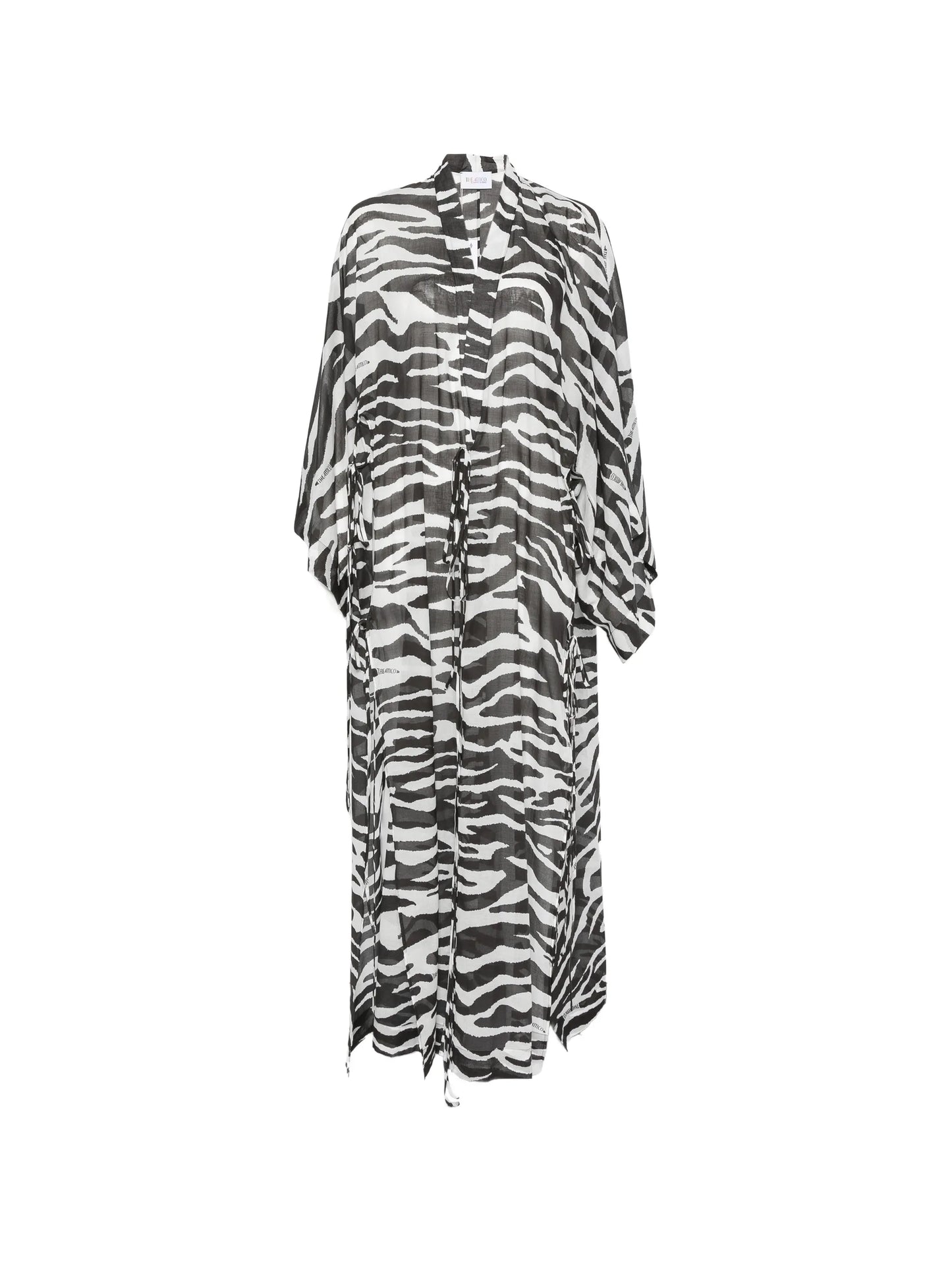 zebra-print semi-sheer kaftan