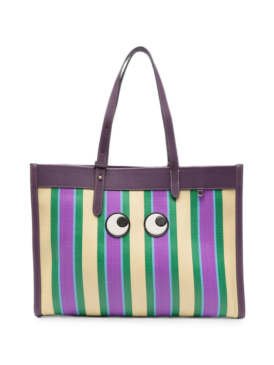 E/W Eyes striped shoulder bag