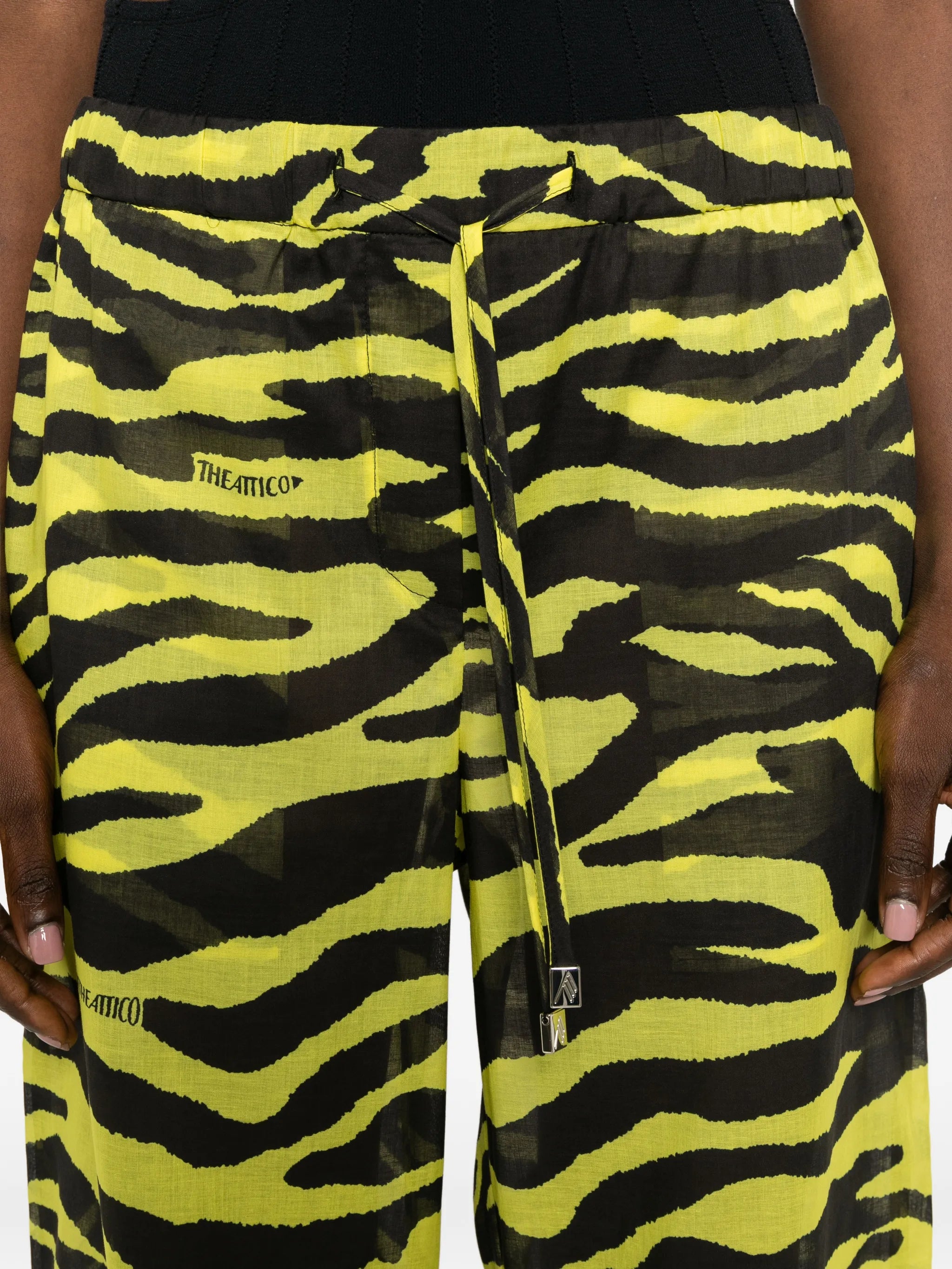 zebra-print drawstring trousers