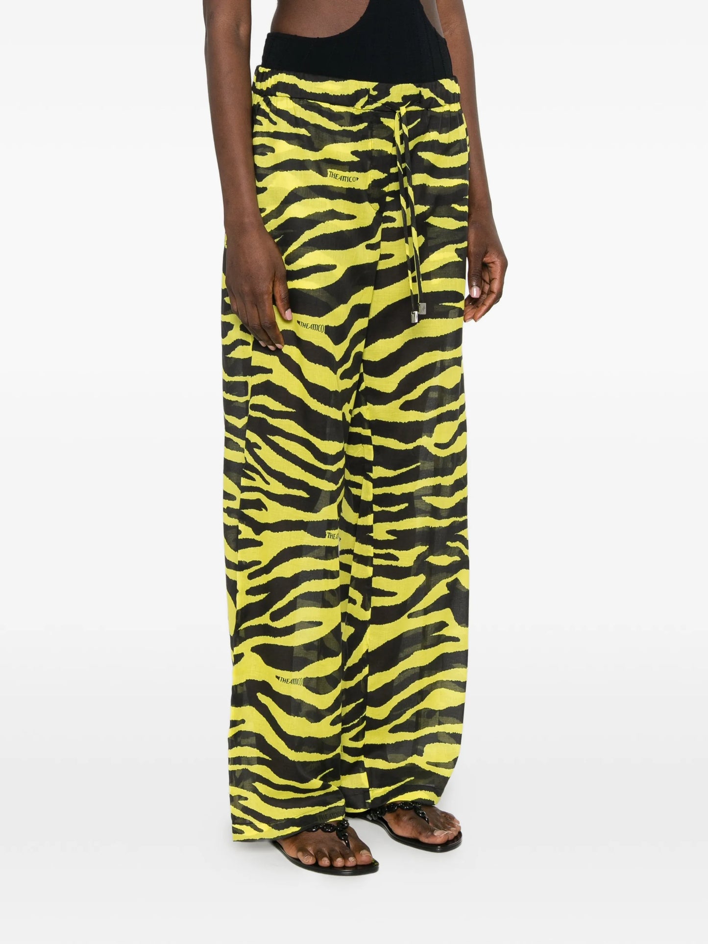 zebra-print drawstring trousers