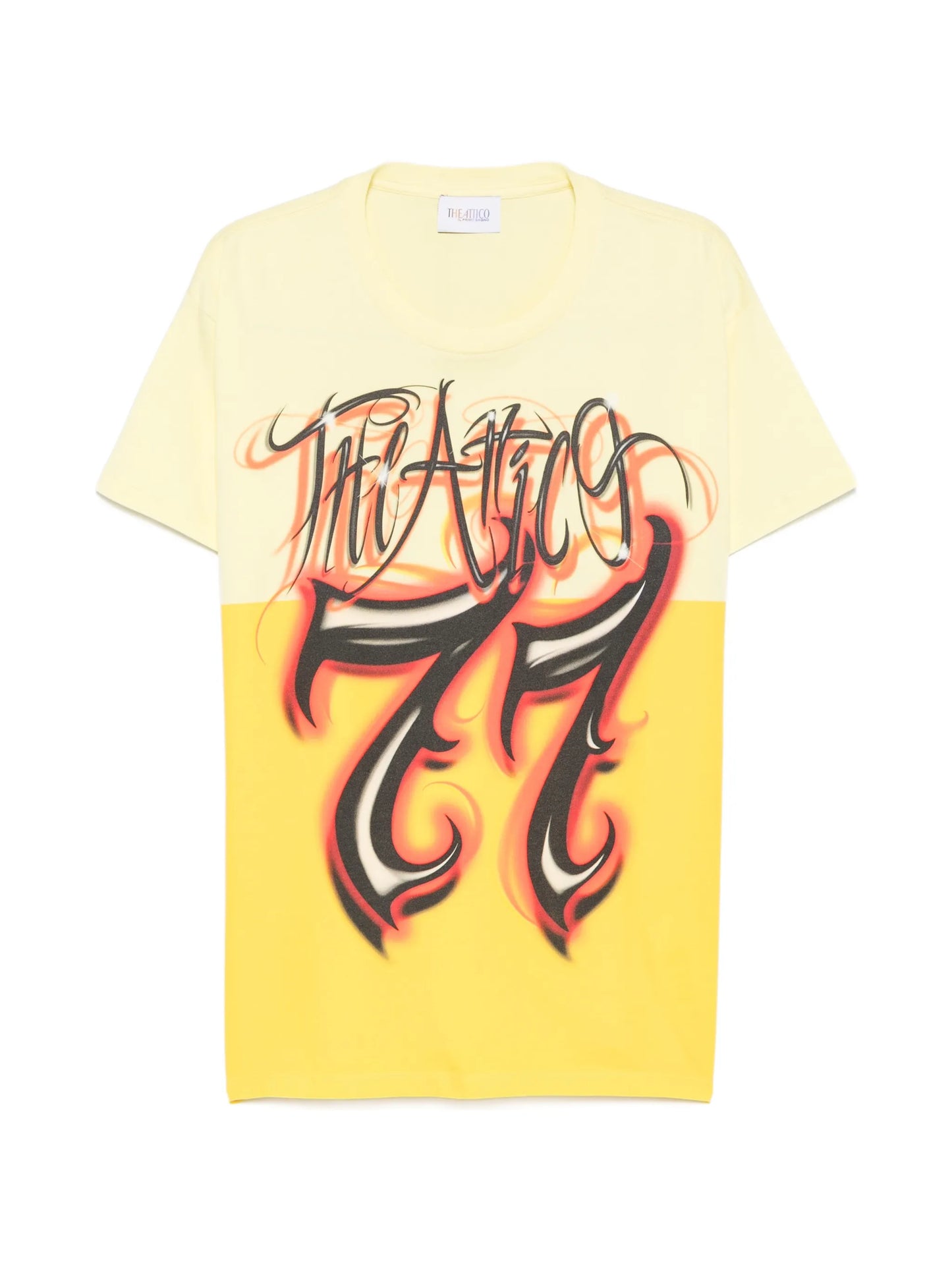 logo-print panelled T-shirt