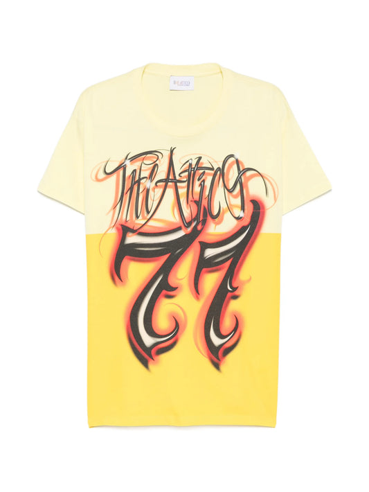 logo-print panelled T-shirt