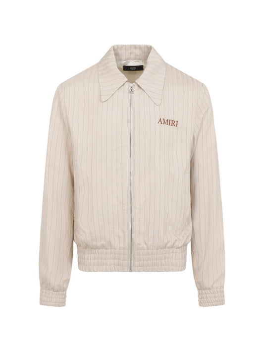 striped zip-up jacket
