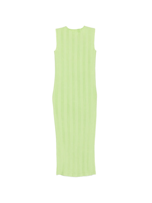 pleated sleeveless mini dress