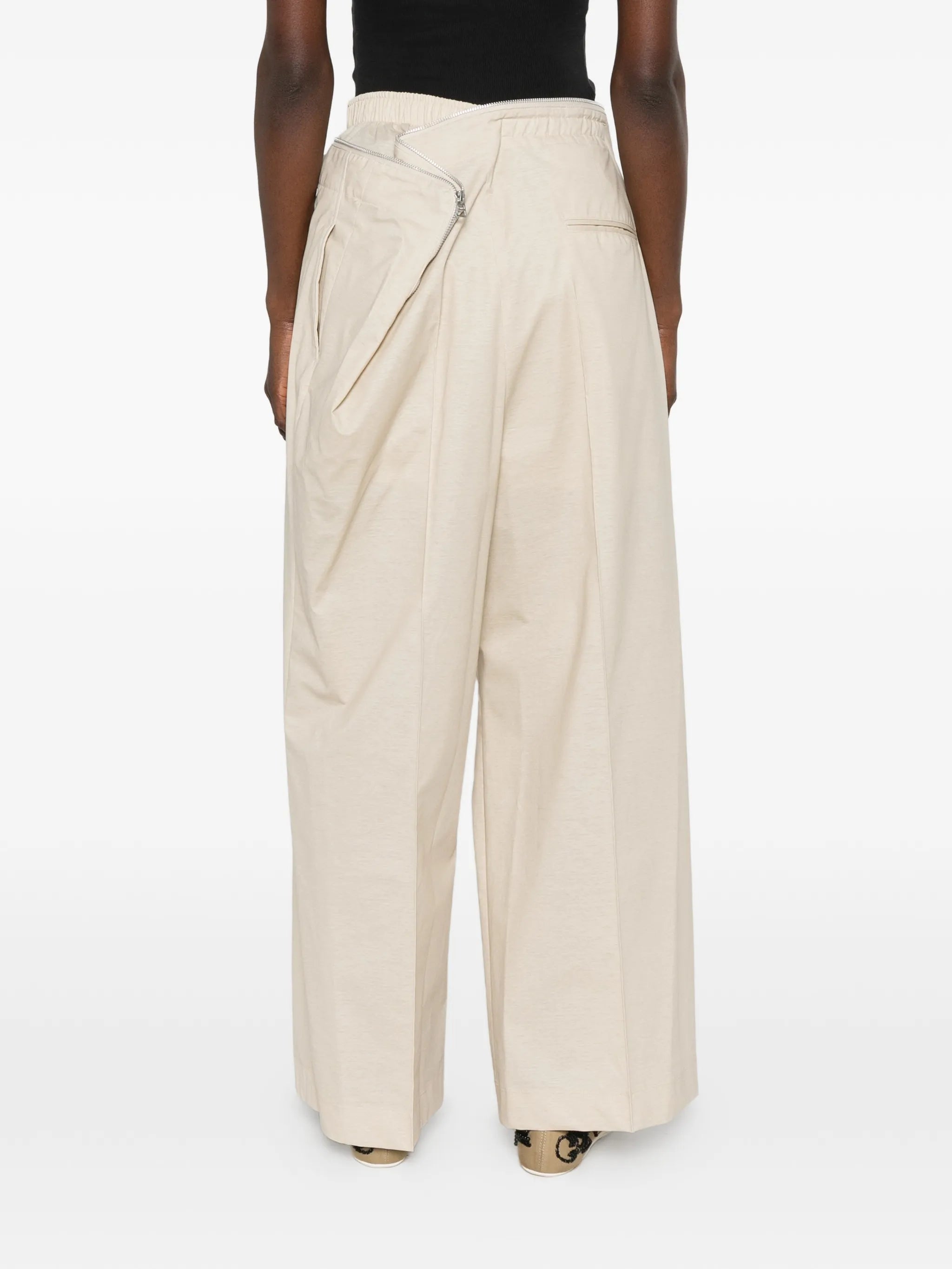 zip-detail trousers