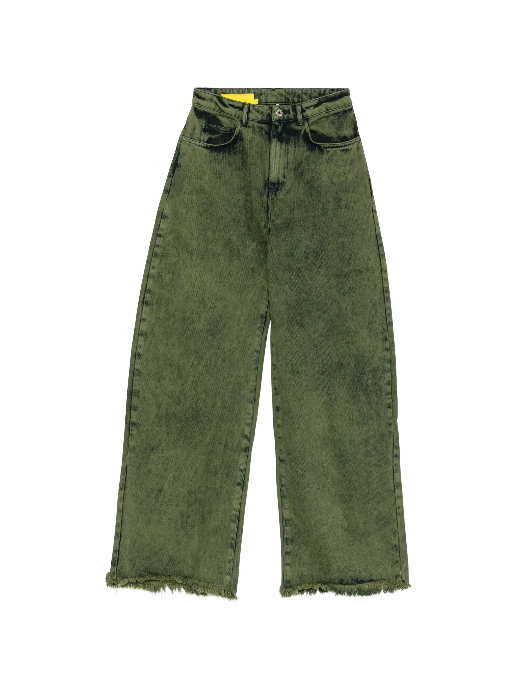 khaki-wash frayed jeans