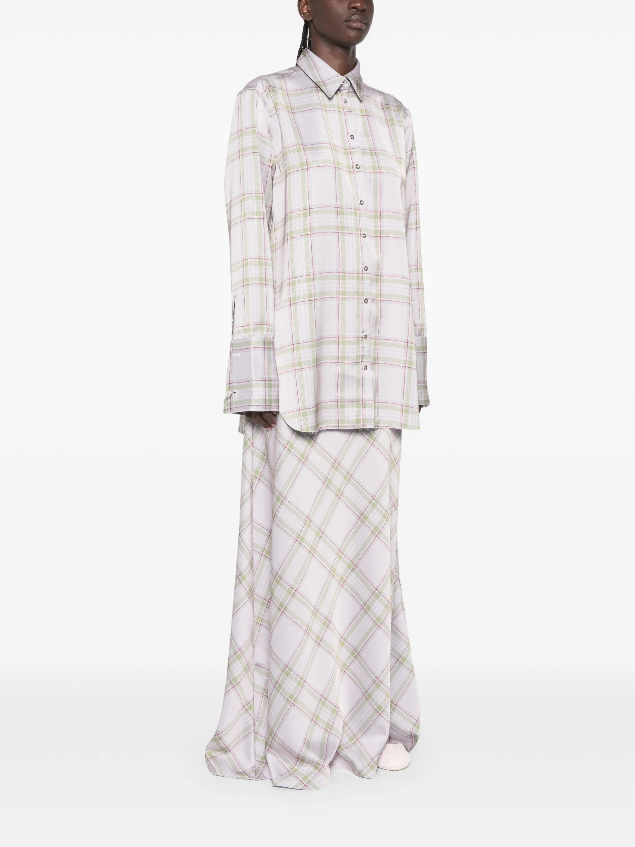 tartan-pattern shirt
