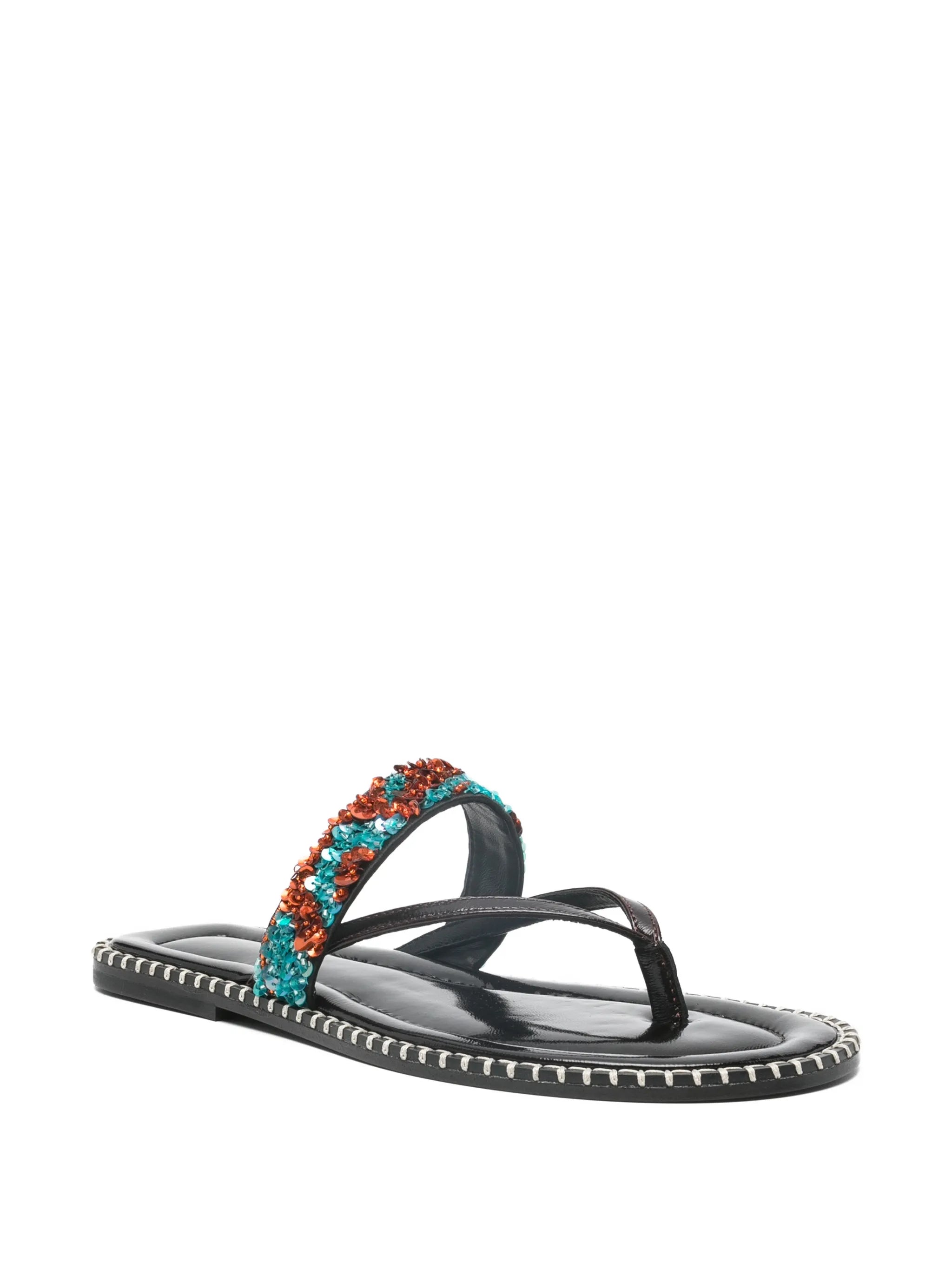 embellished flat sandals