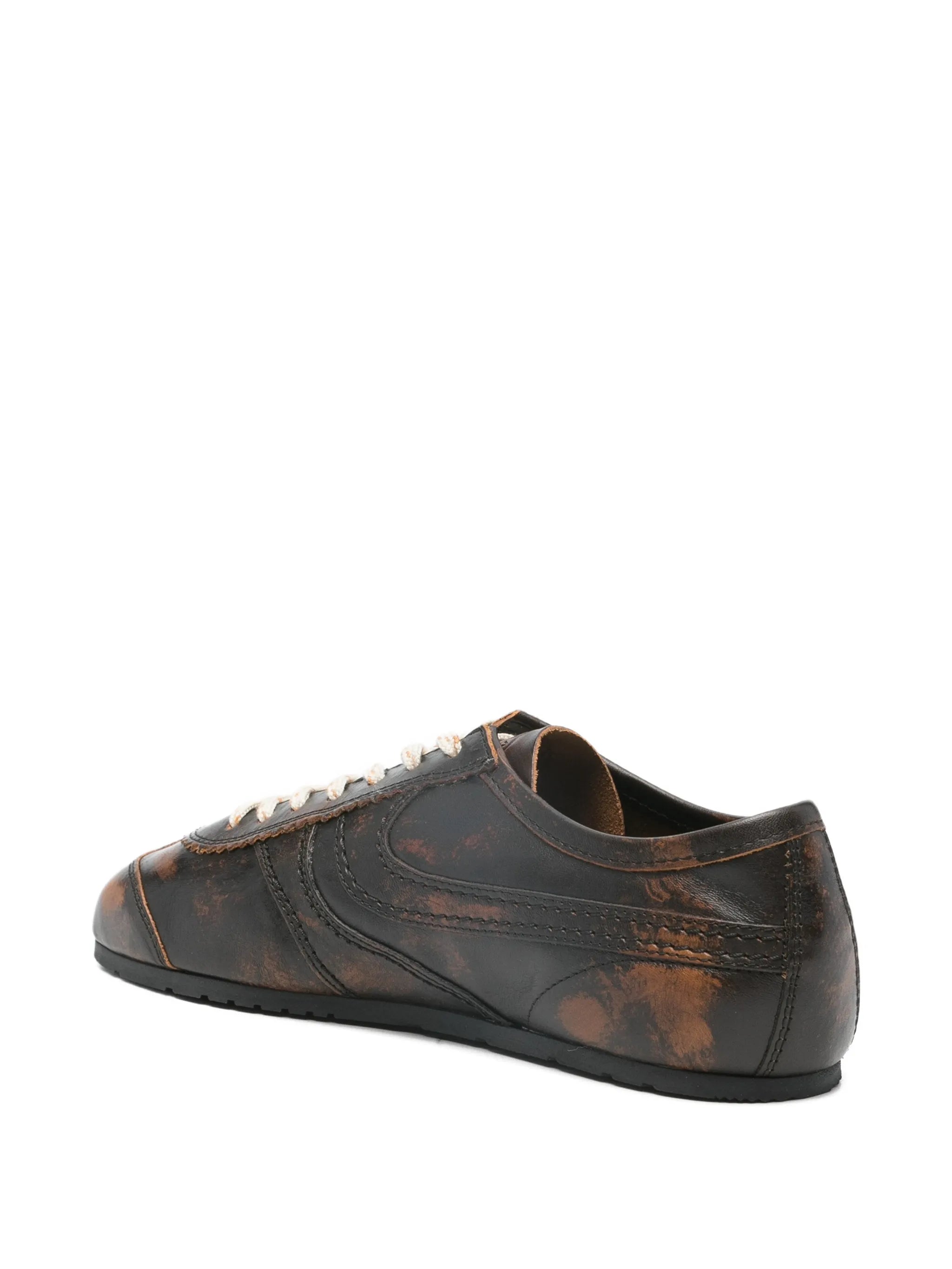leather low top sneakers