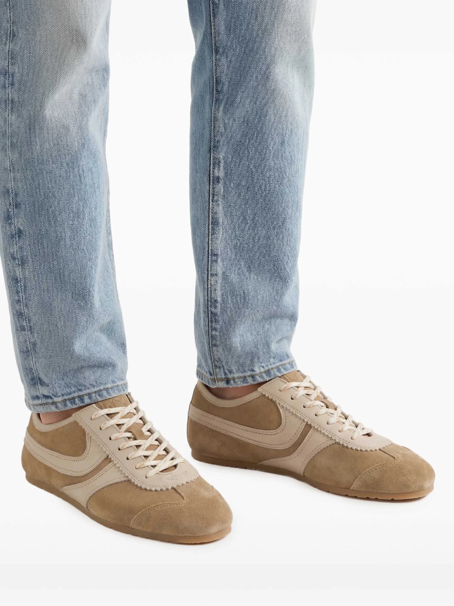 low-top panelled trainers
