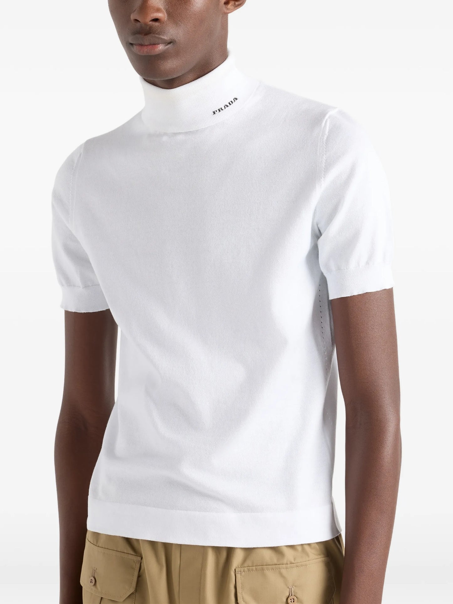 short-sleeve turtleneck sweater