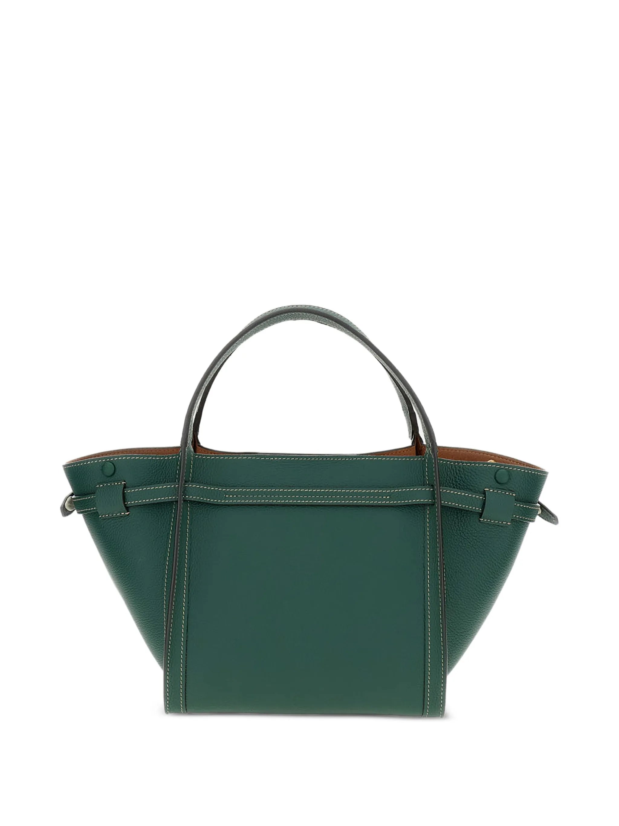 small leather shopping tote bag