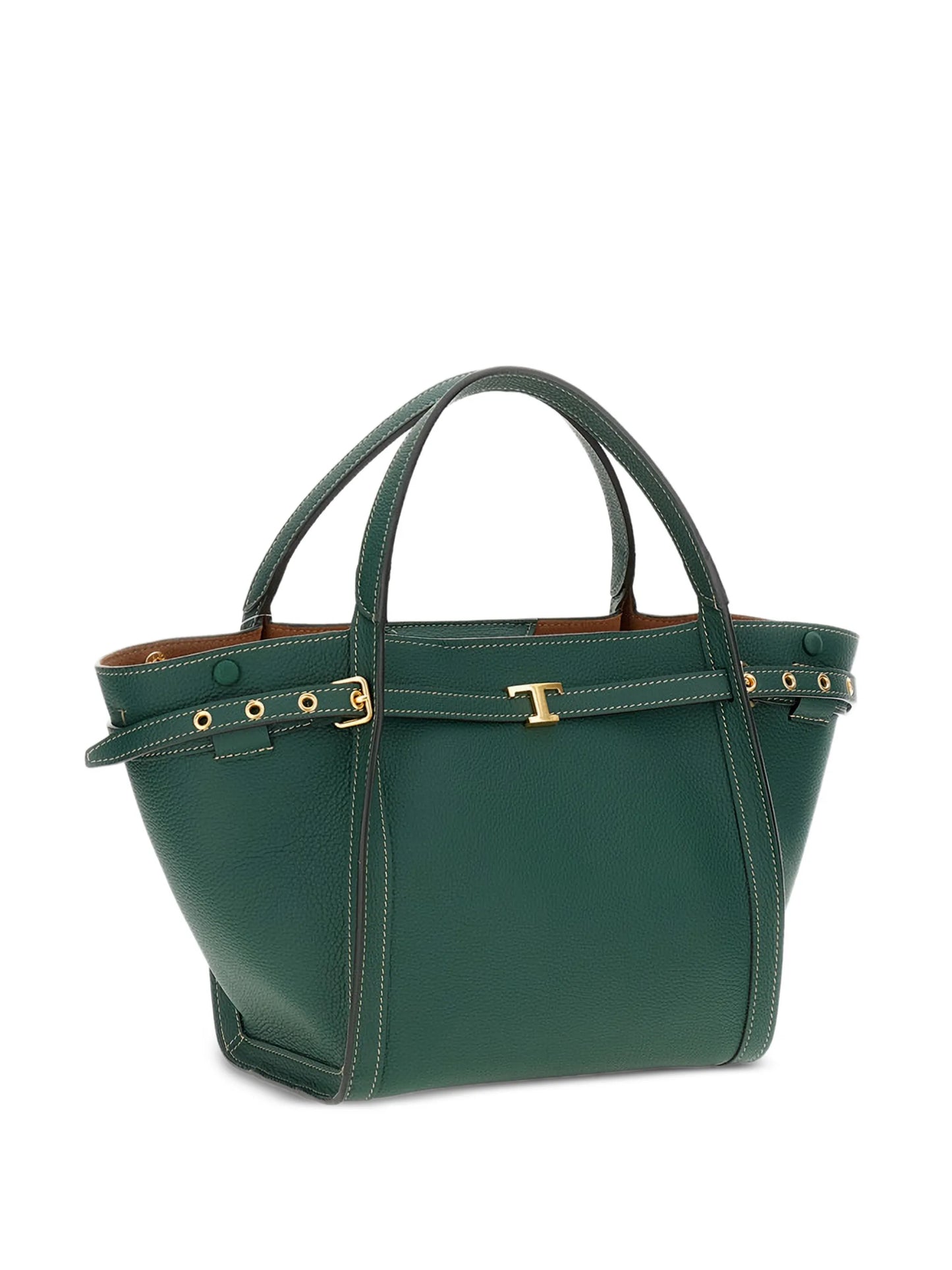 small leather shopping tote bag