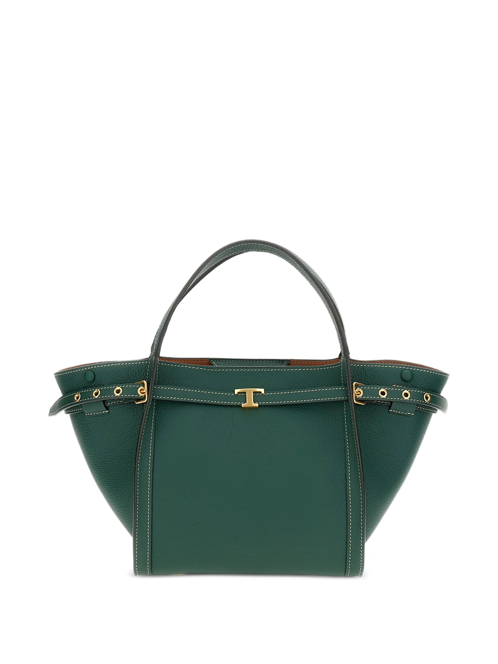 small leather shopping tote bag