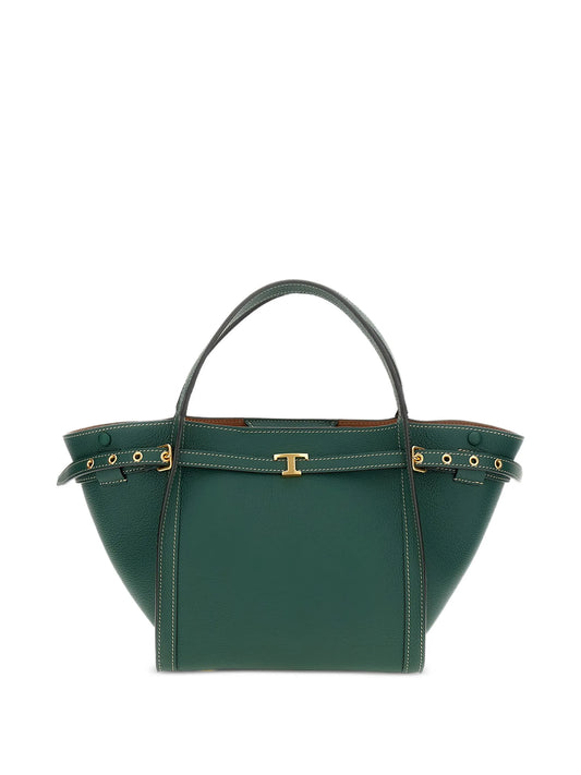 small leather shopping tote bag