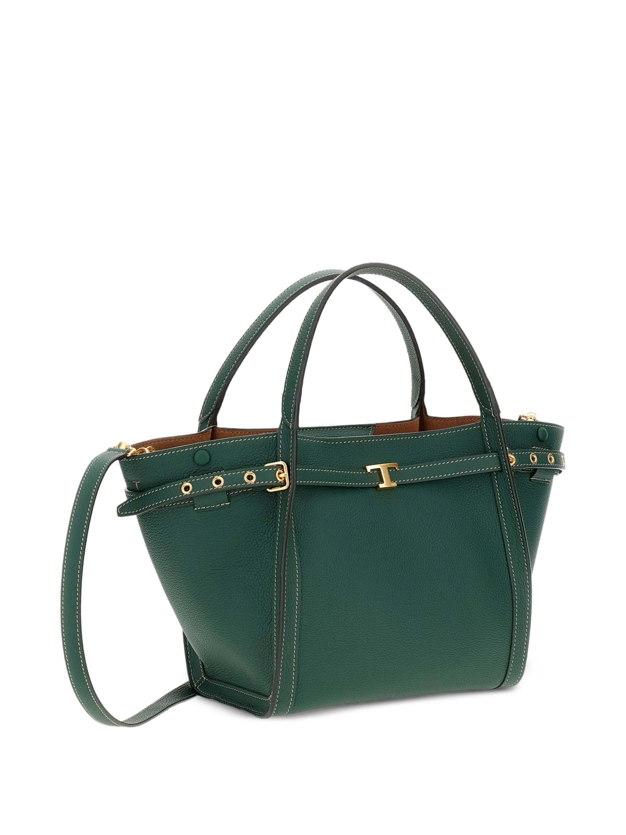 small leather shopping tote bag