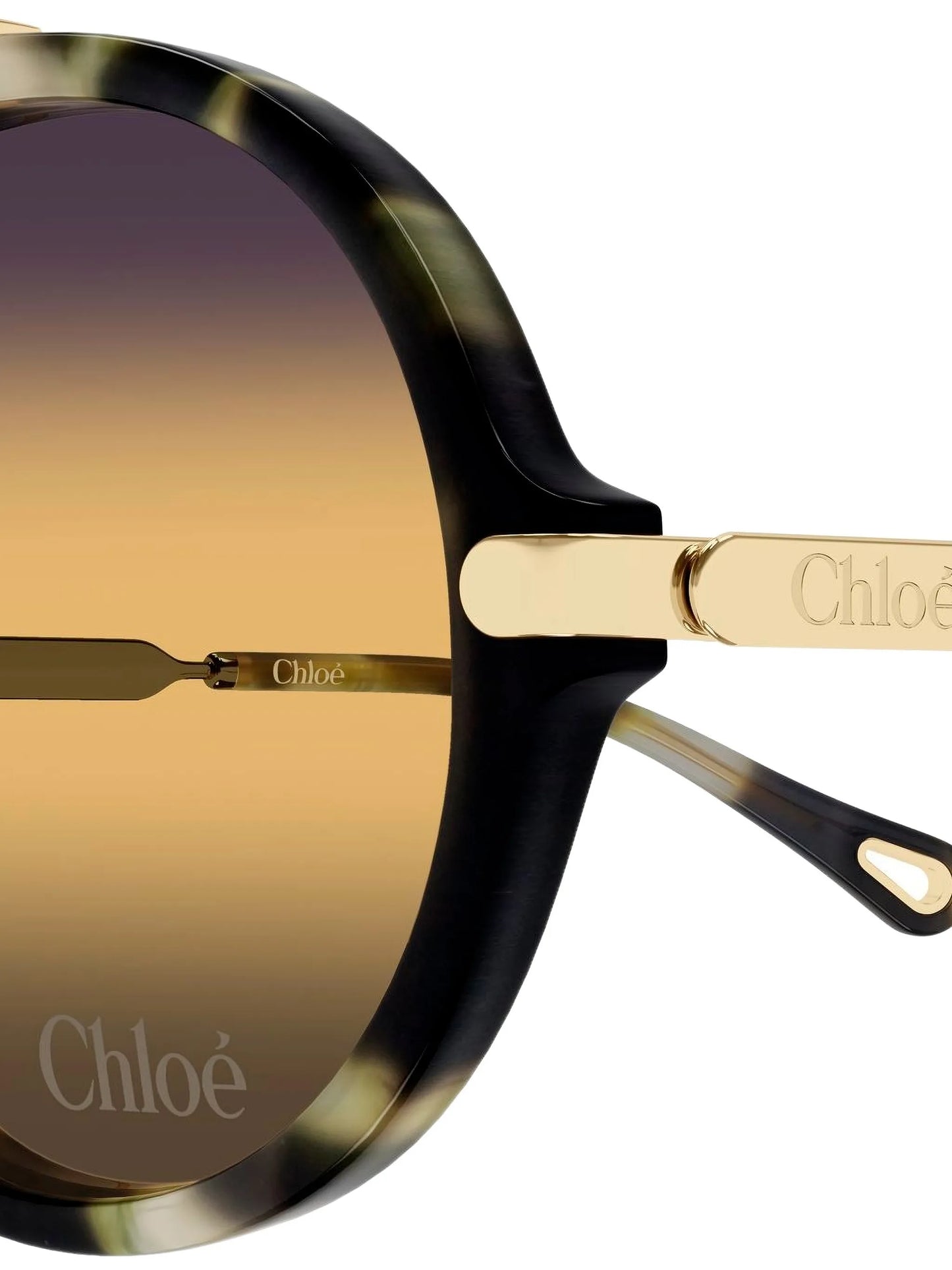 tortoiseshell-effect pilot-frame sunglasses