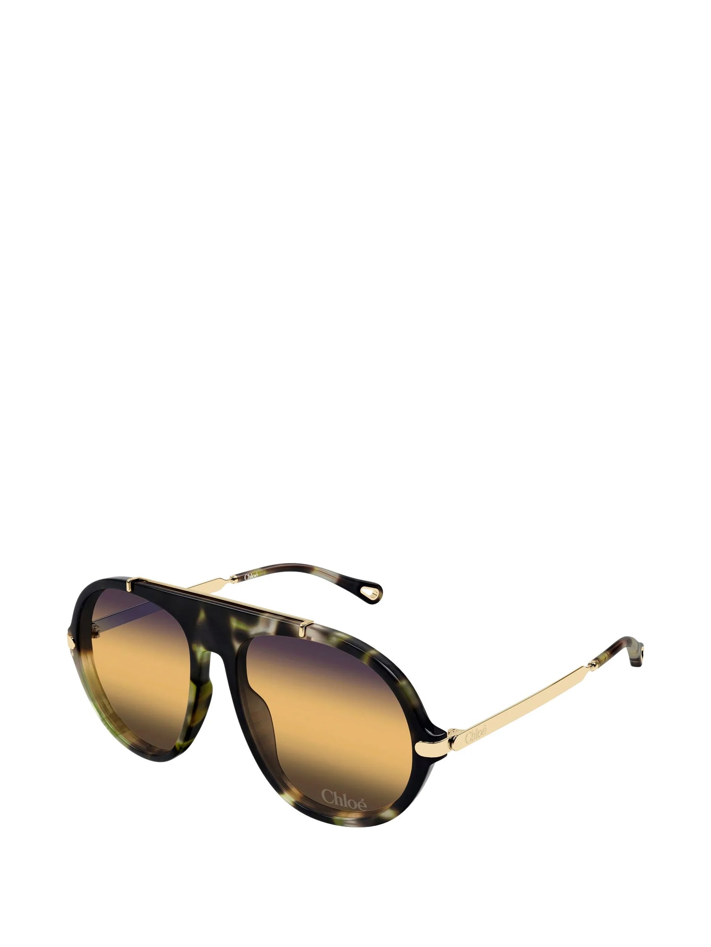 tortoiseshell-effect pilot-frame sunglasses