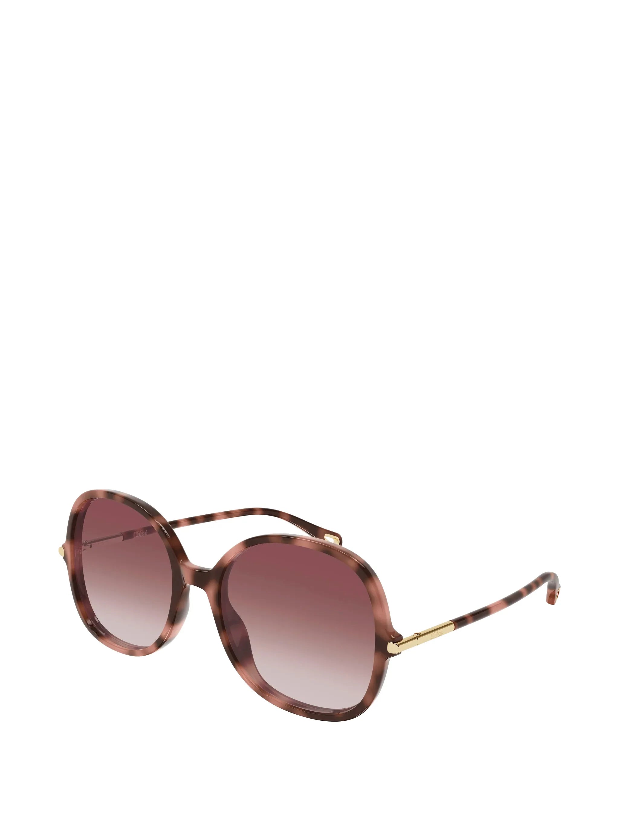 tortoiseshell-effect round-frame sunglasses
