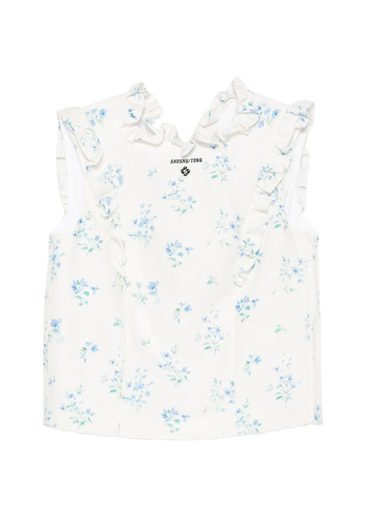 floral-print top