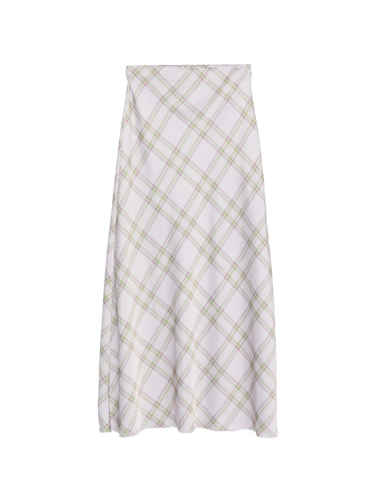 tartan-pattern maxi skirt