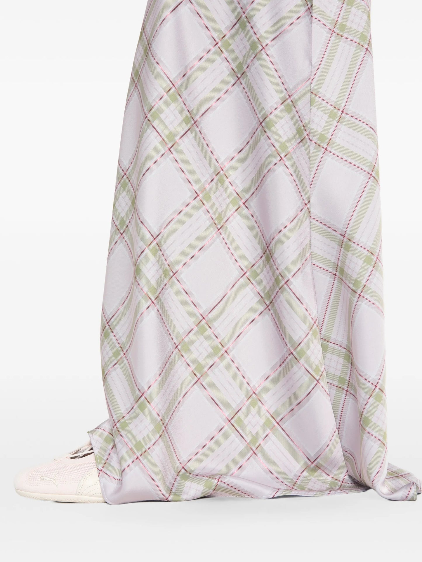tartan-pattern maxi skirt