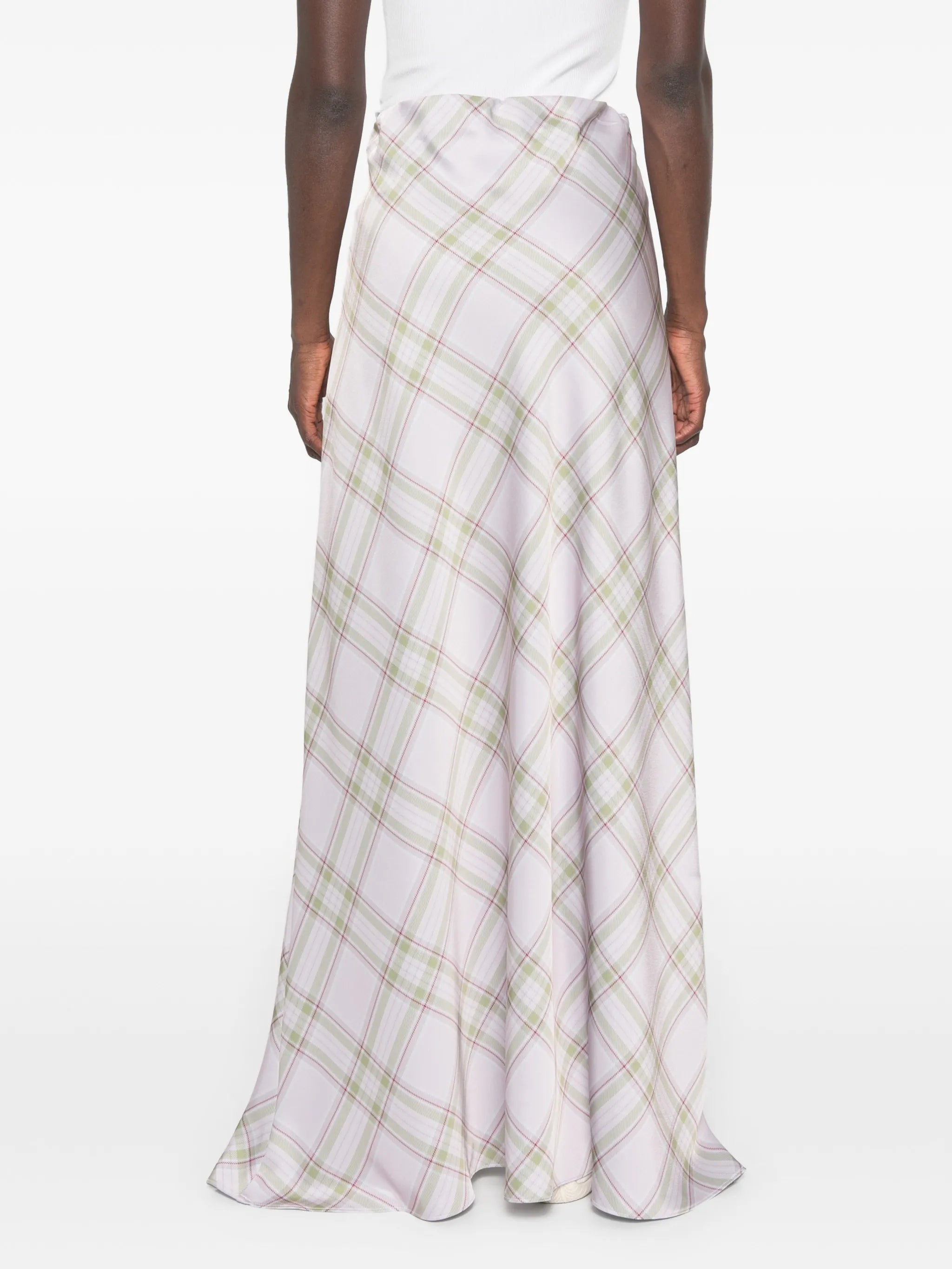 tartan-pattern maxi skirt