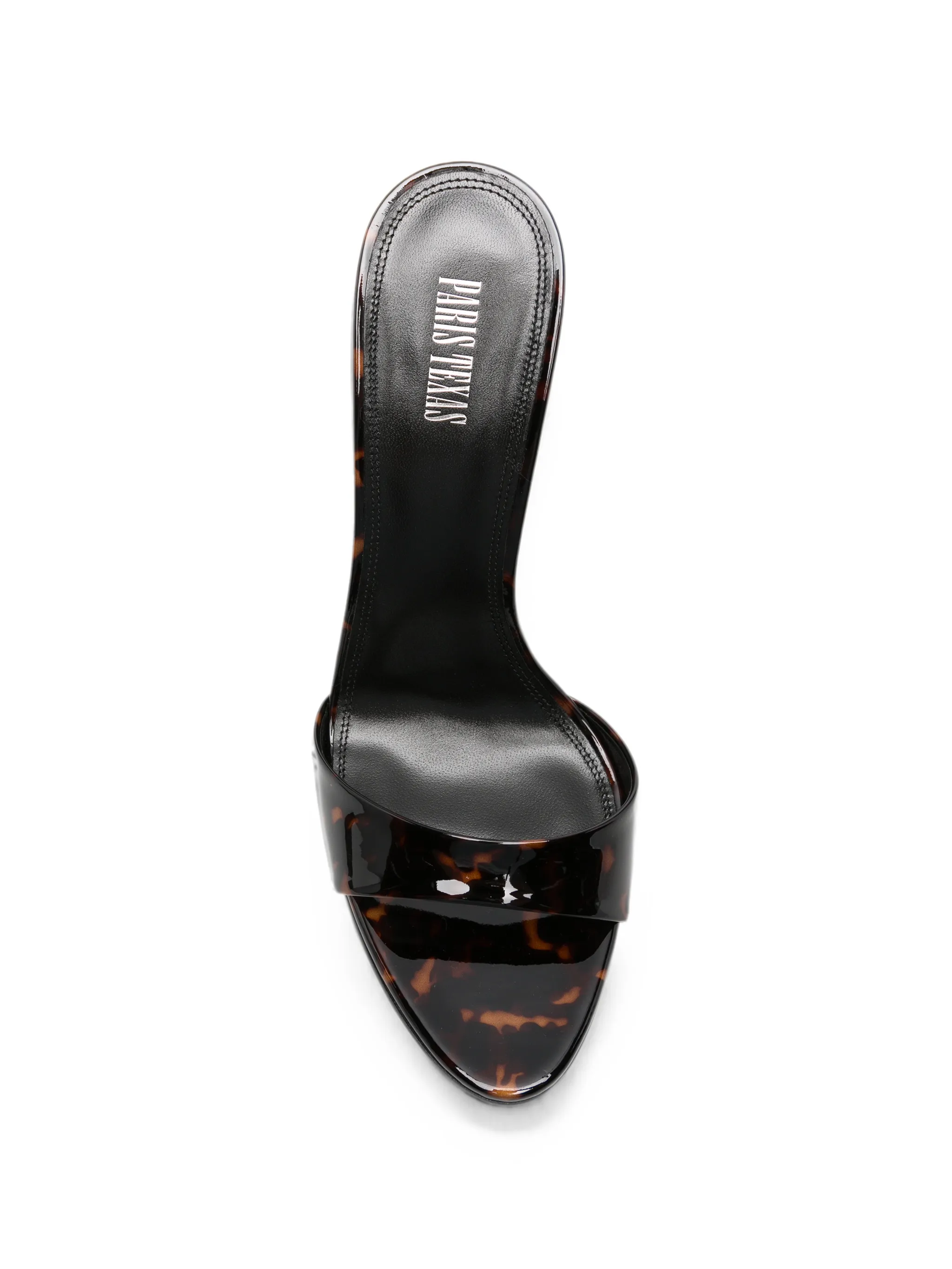 Lidia tortoise patent leather mules 105