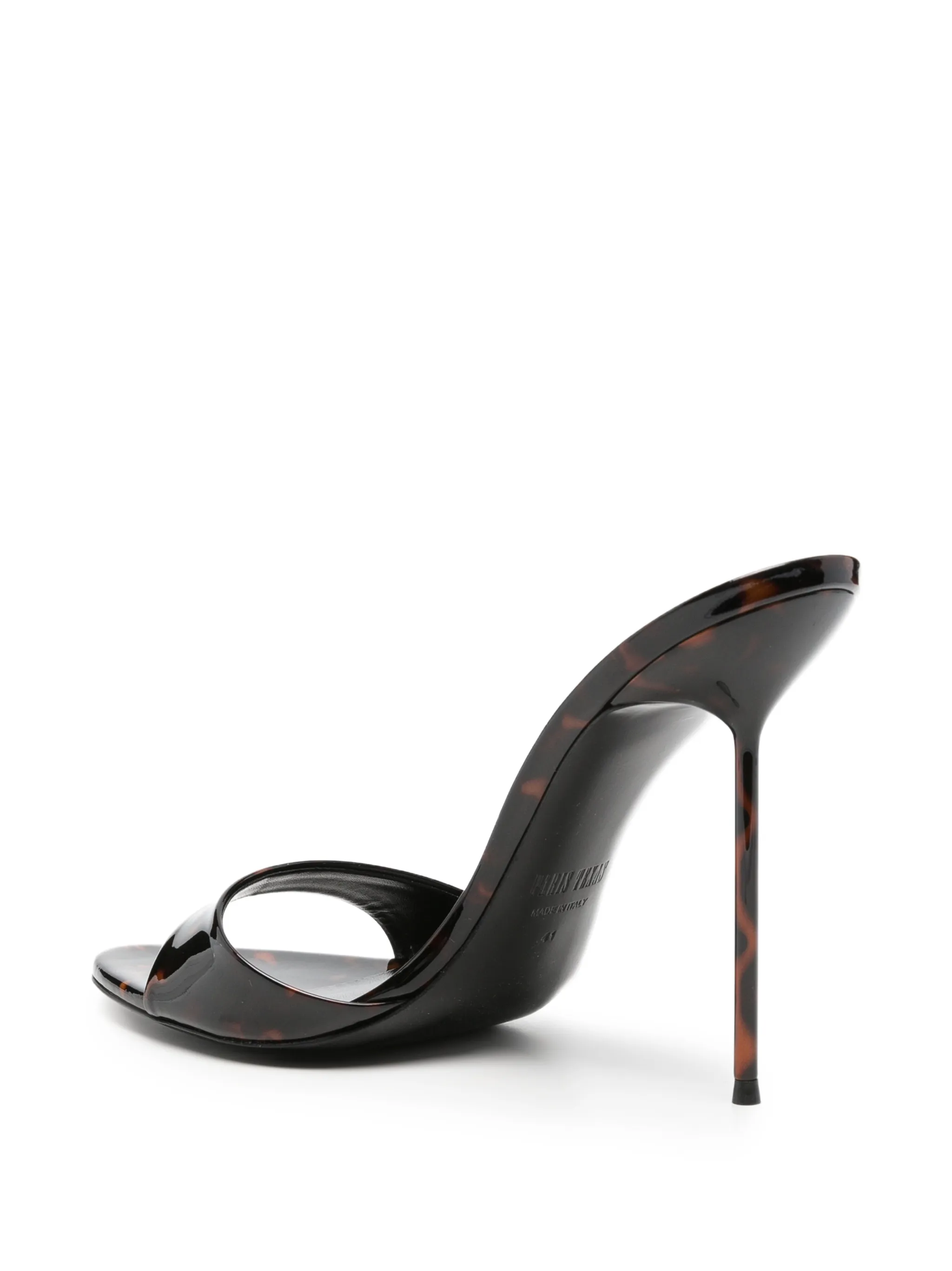 Lidia tortoise patent leather mules 105