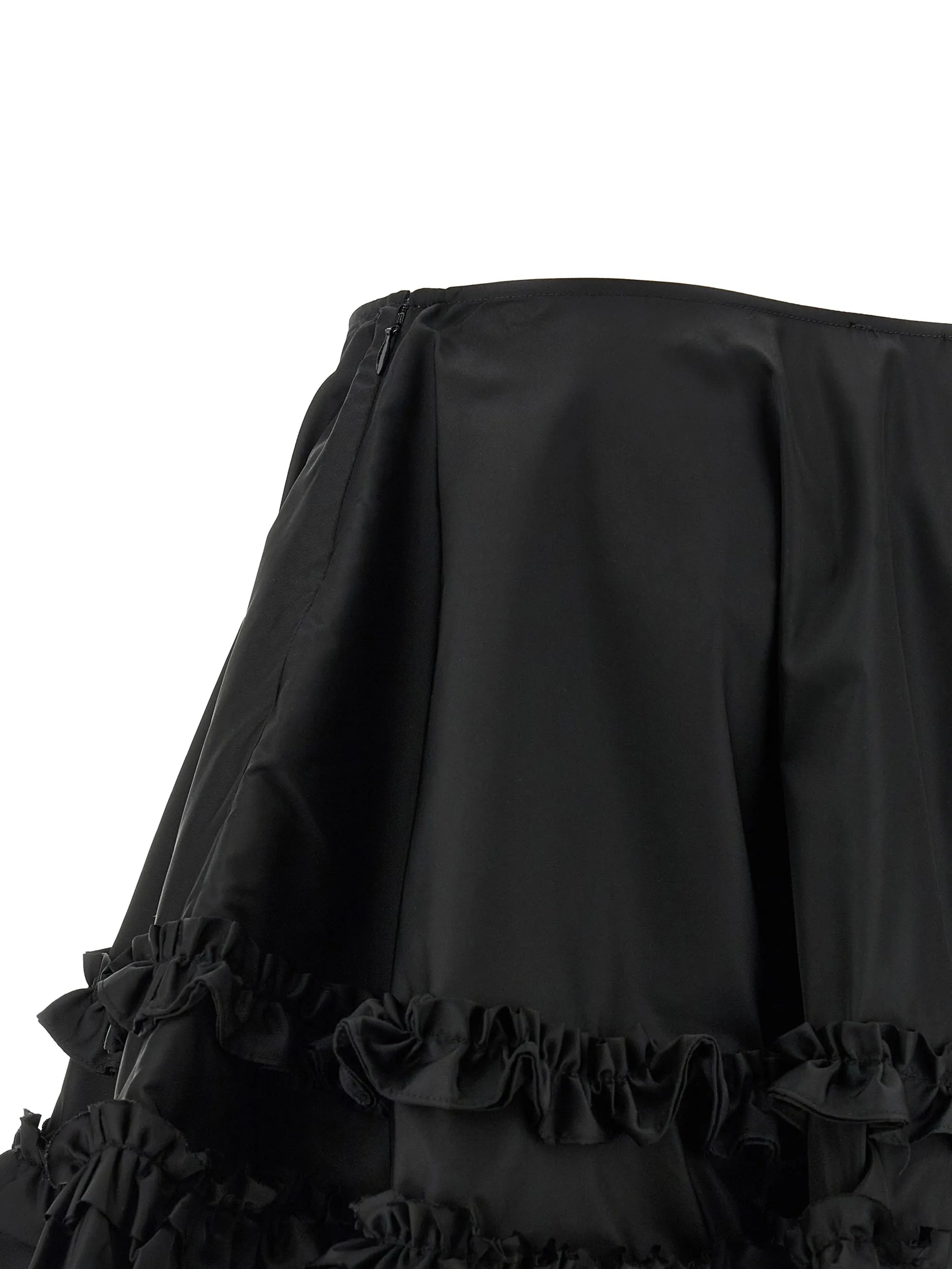 ruffled flared mini skirt