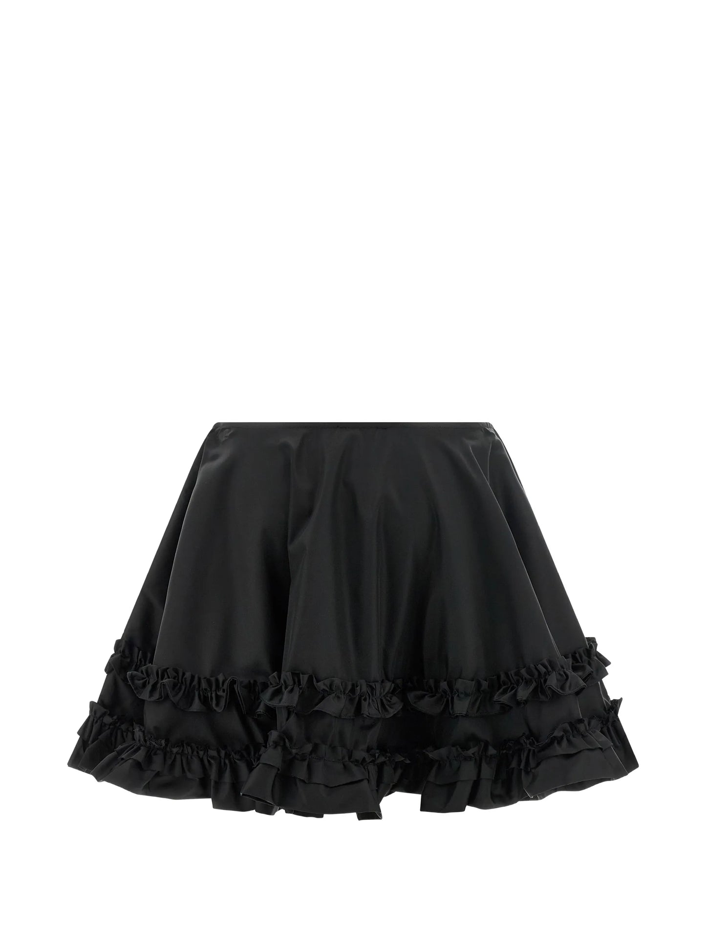 ruffled flared mini skirt