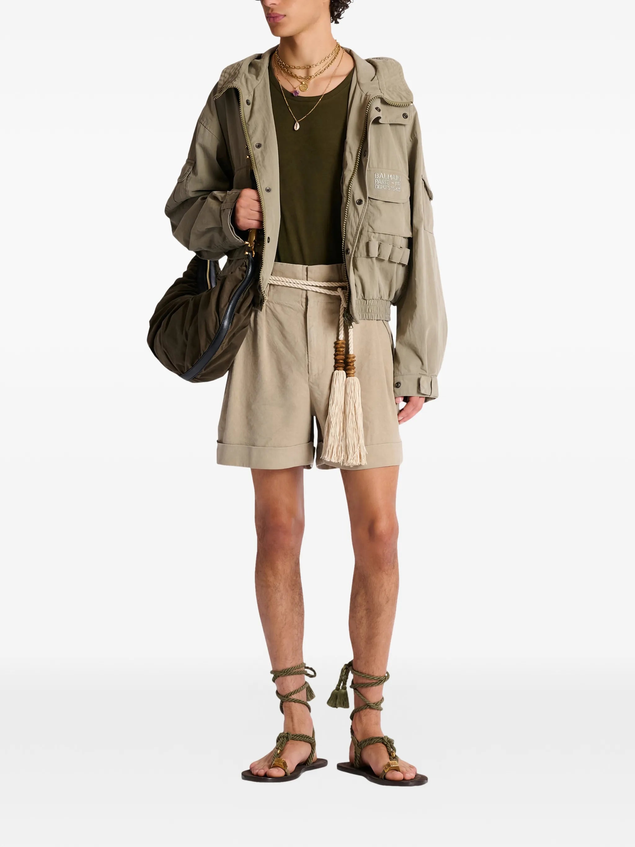 multi-pocket hooded jacket