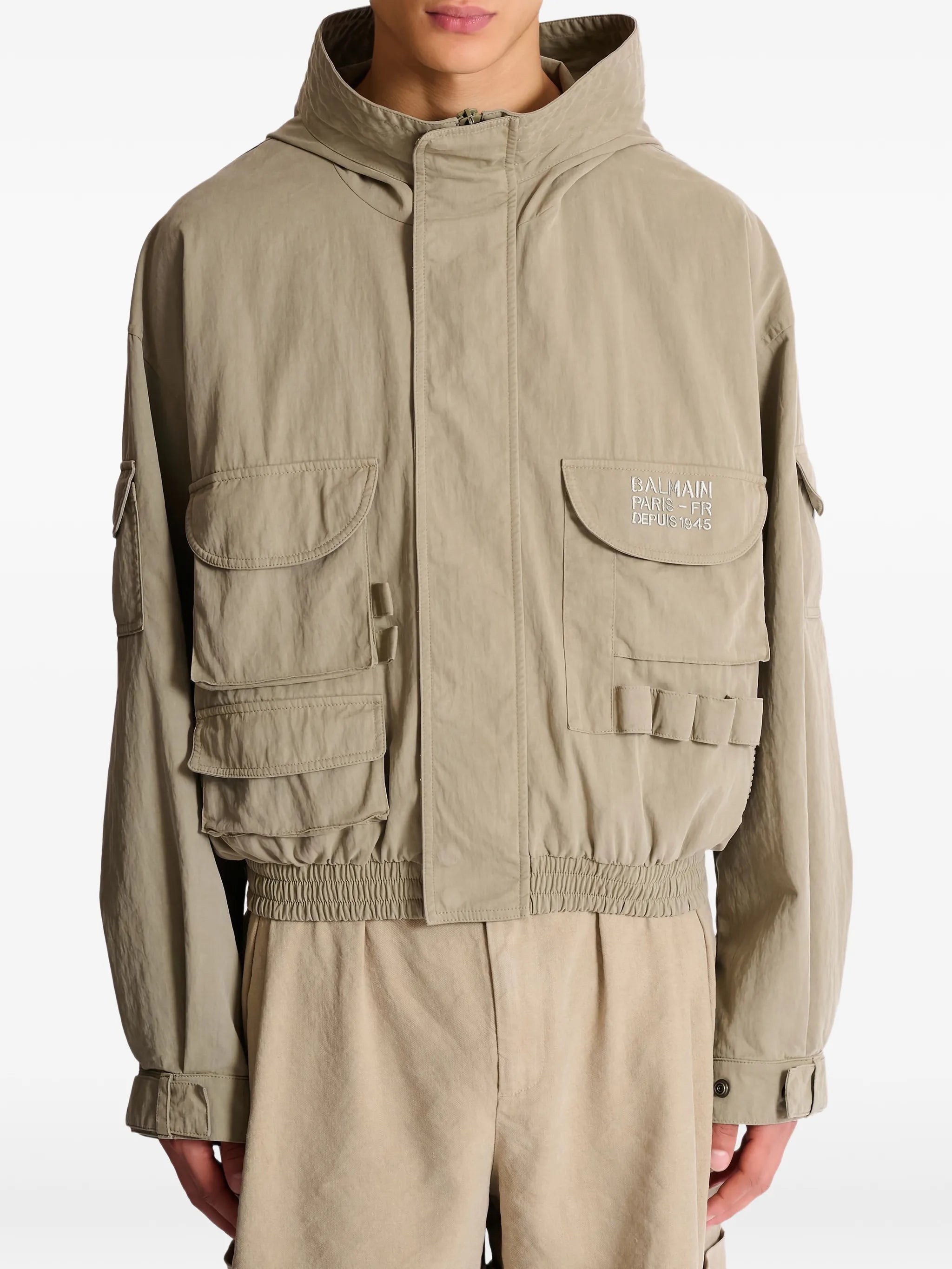 multi-pocket hooded jacket
