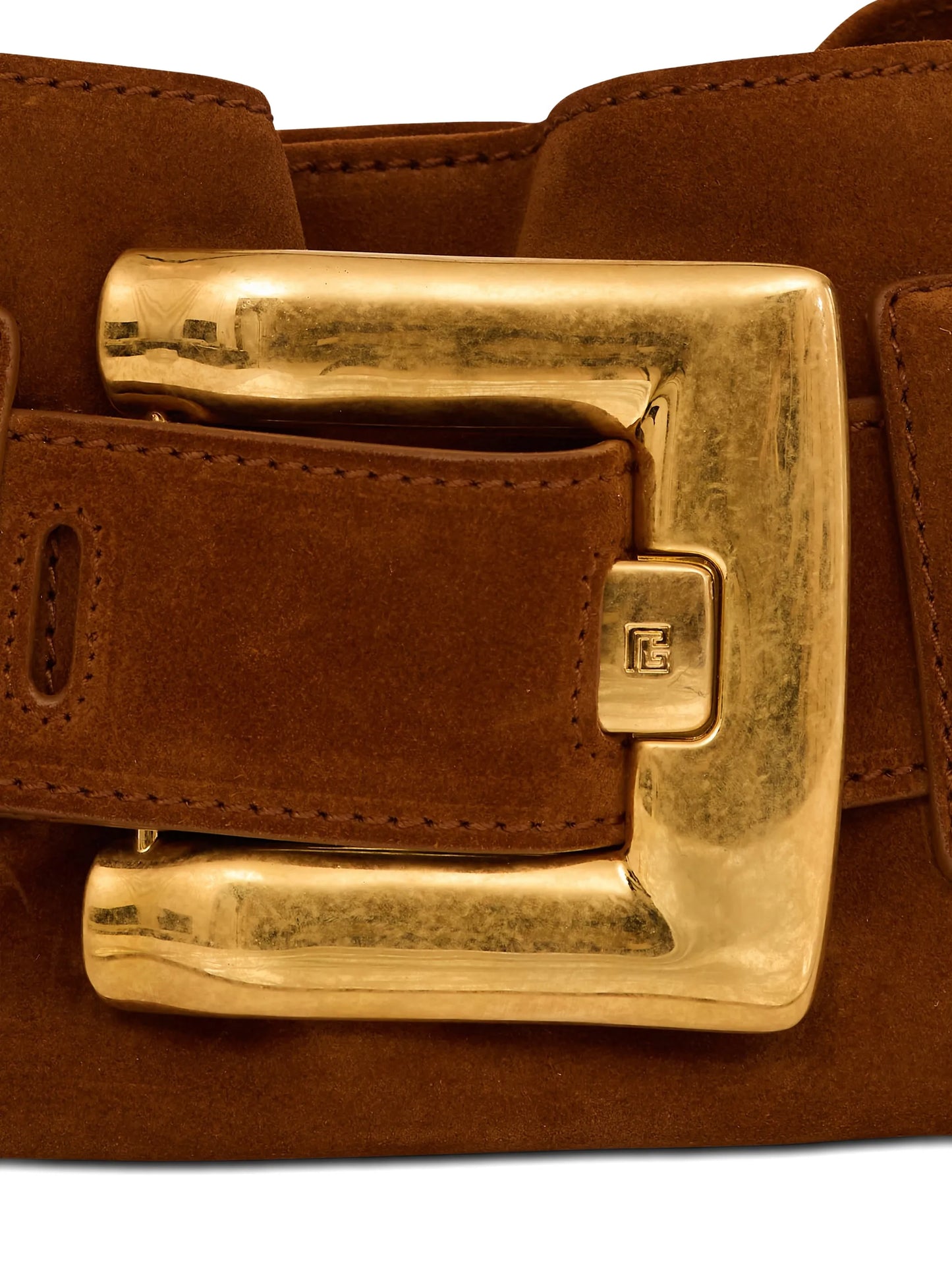 min Anthem buckle suede leather clutch bag