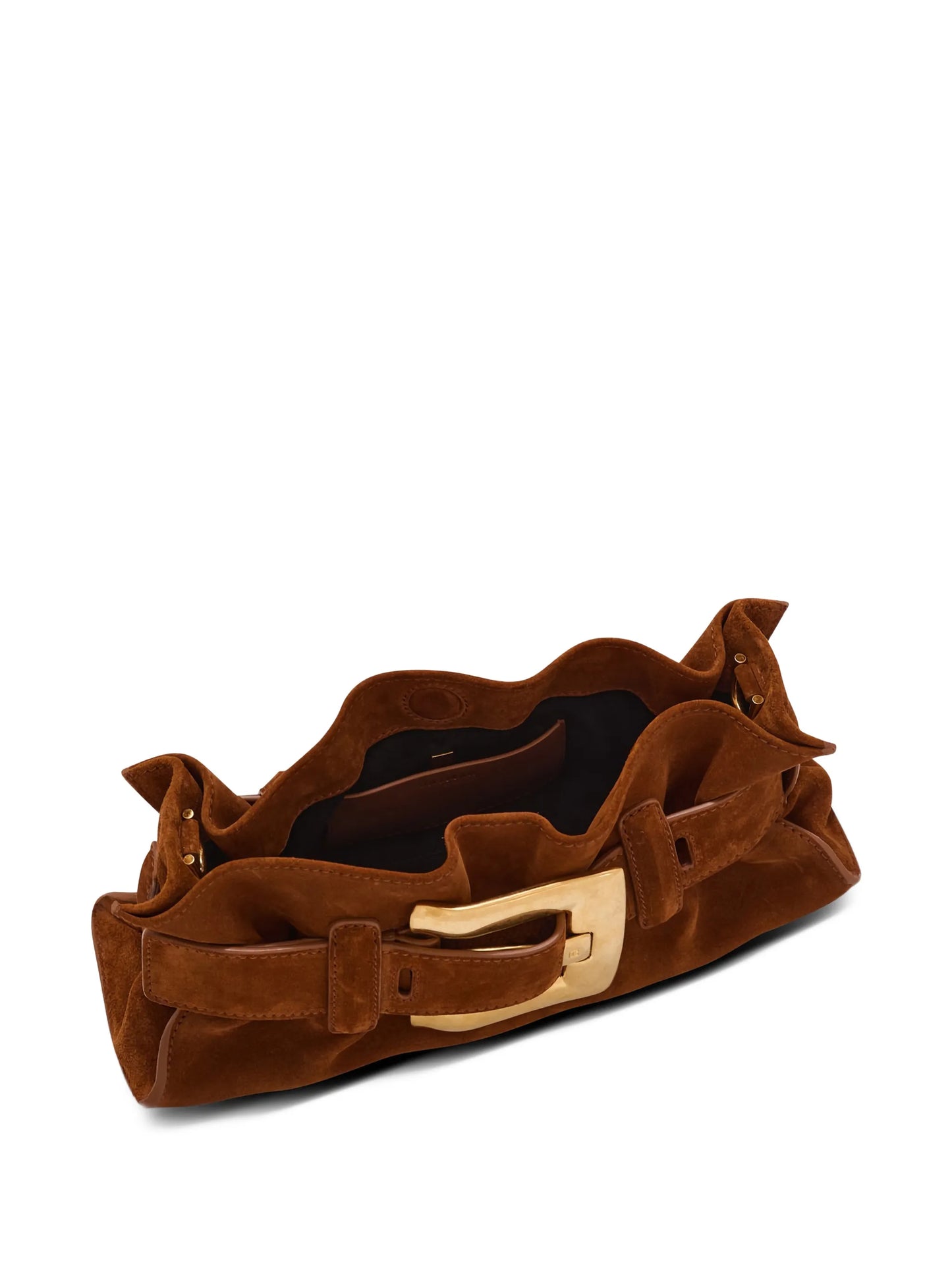 min Anthem buckle suede leather clutch bag
