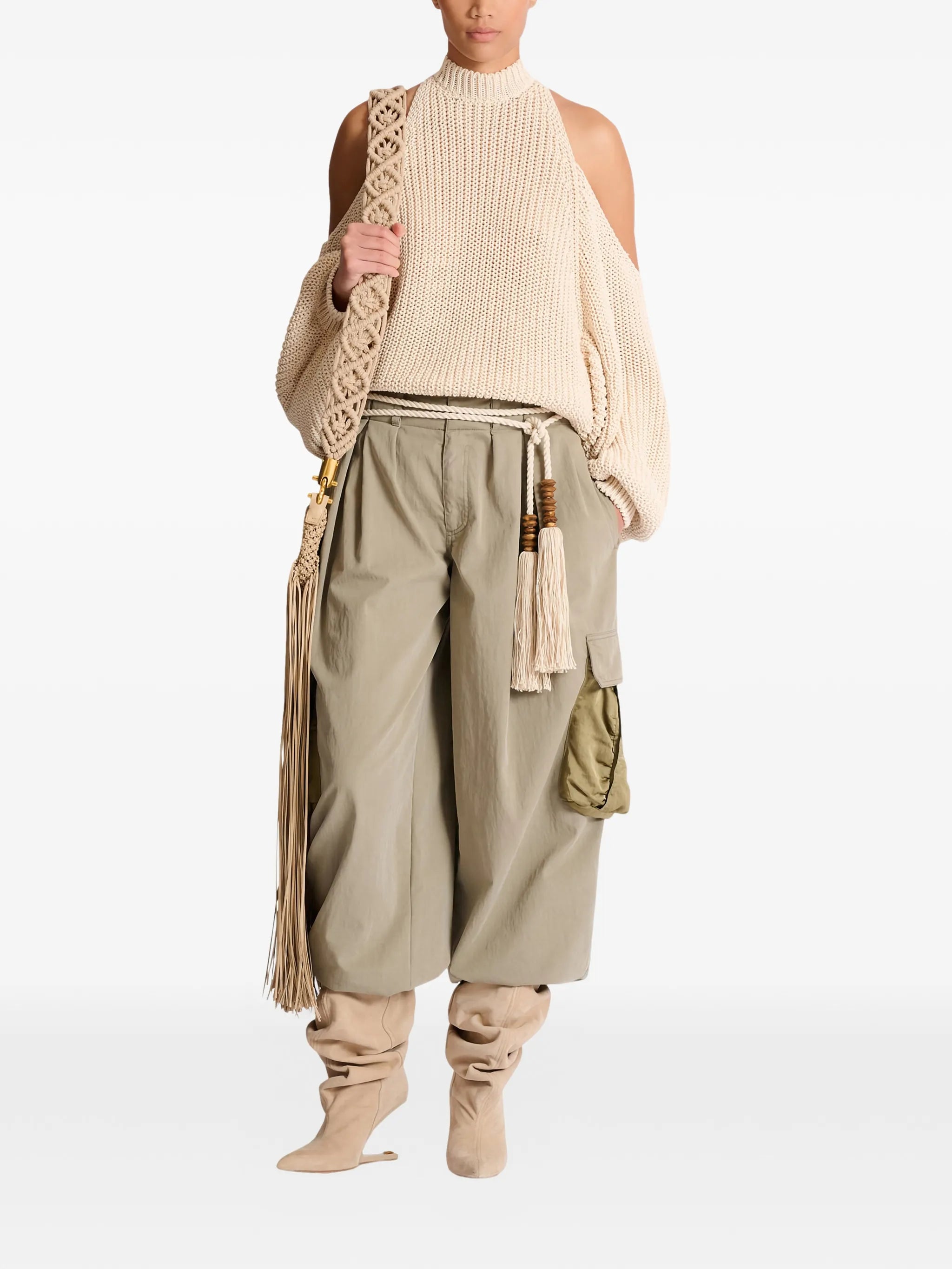 open-shoulder sweater