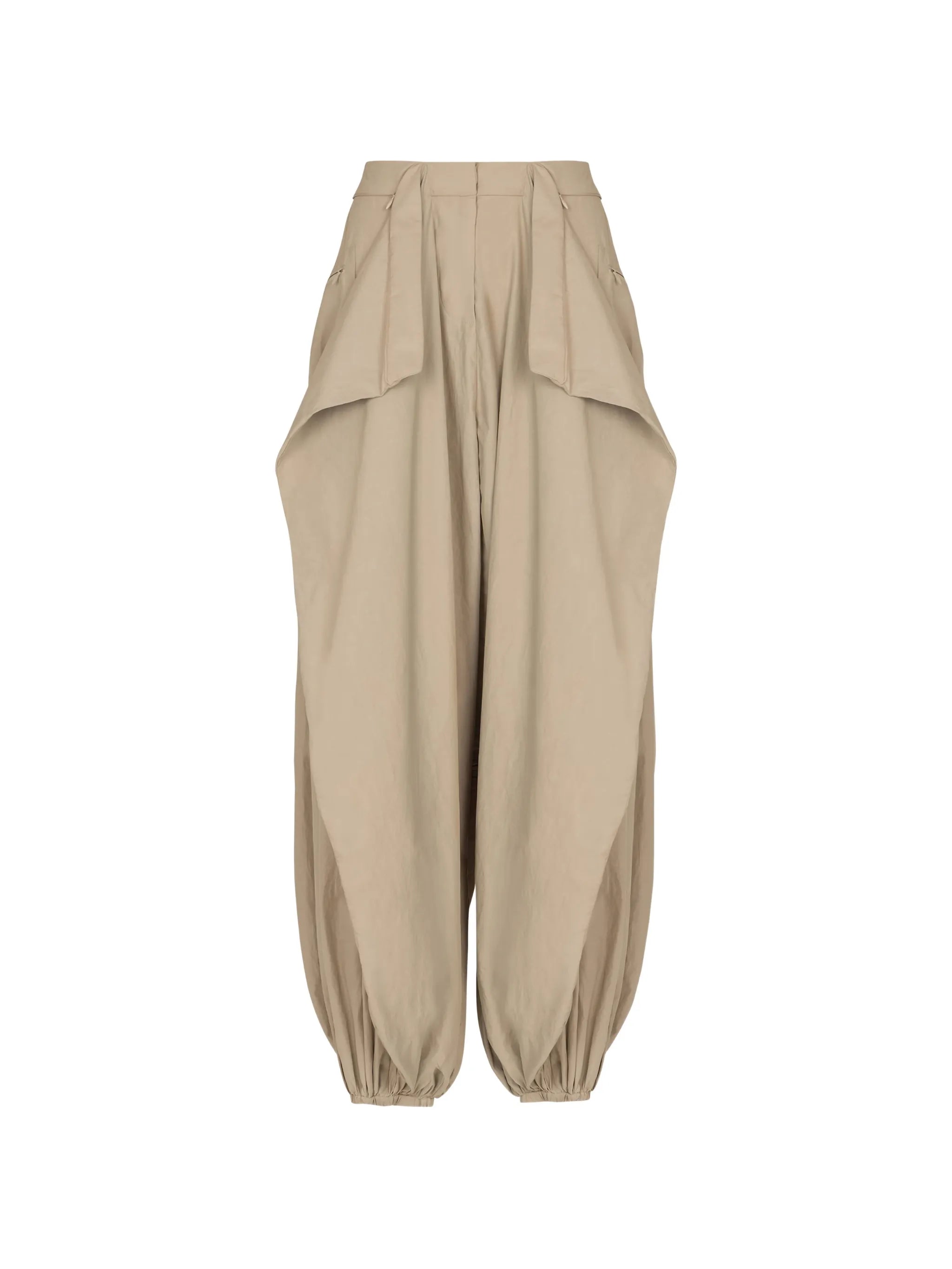 beige tapered trousers