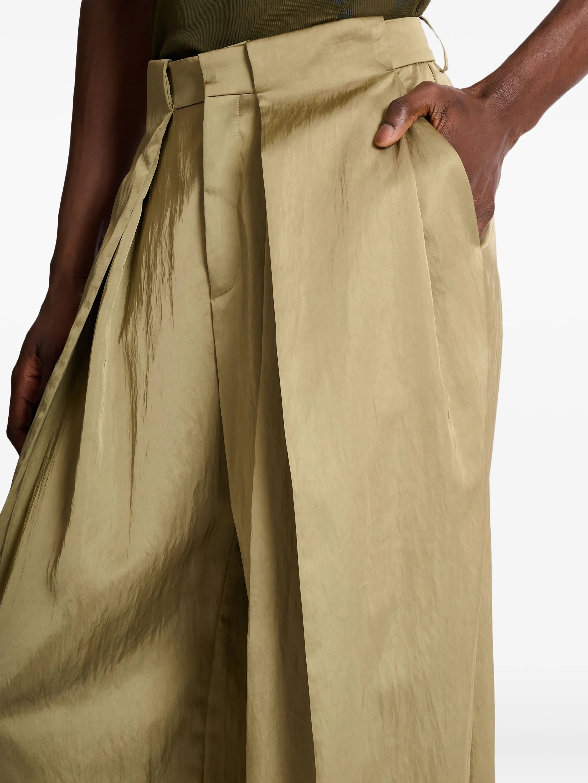 knife-pleats tailored trousers