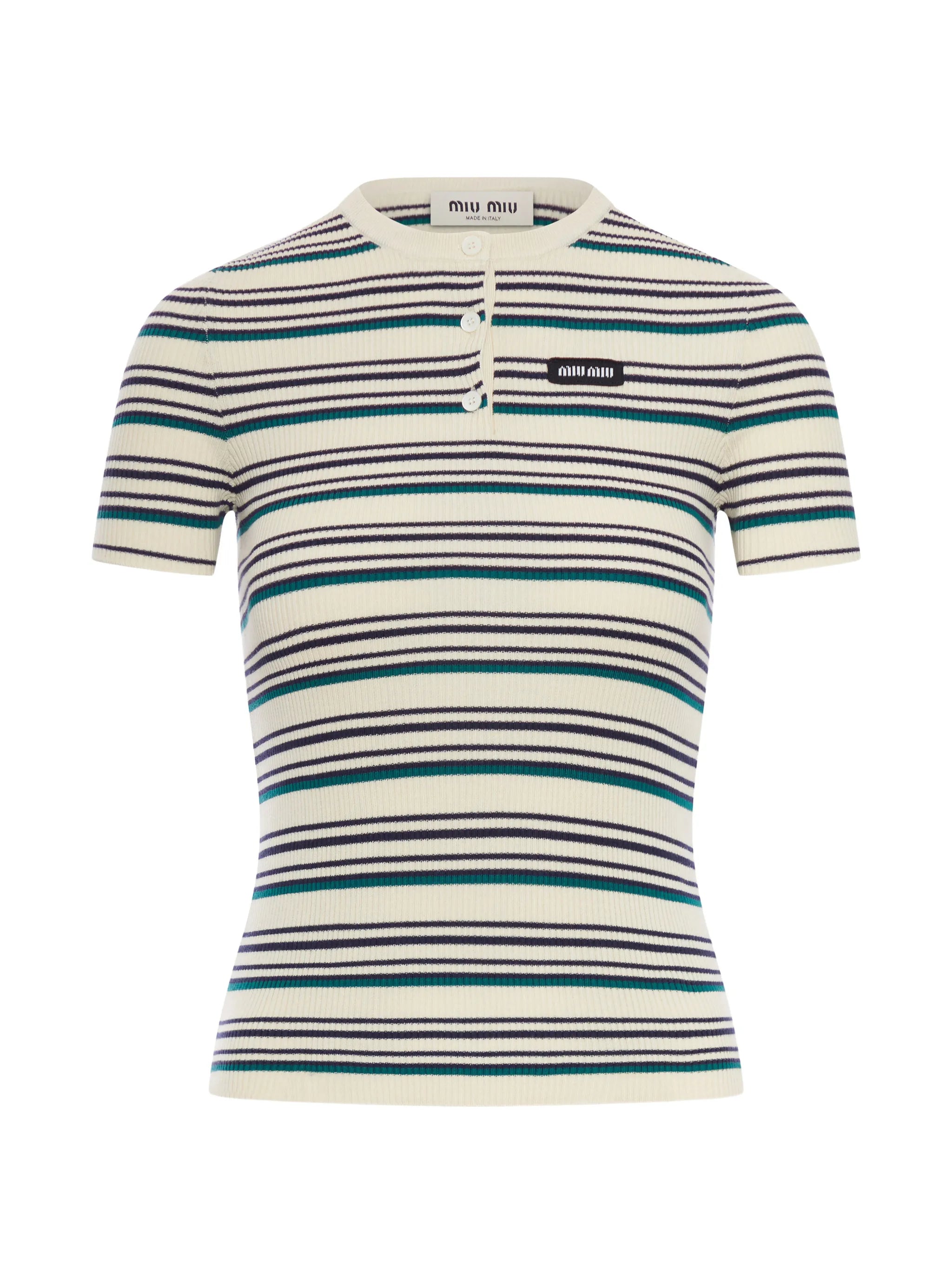 striped cotton polo jumper