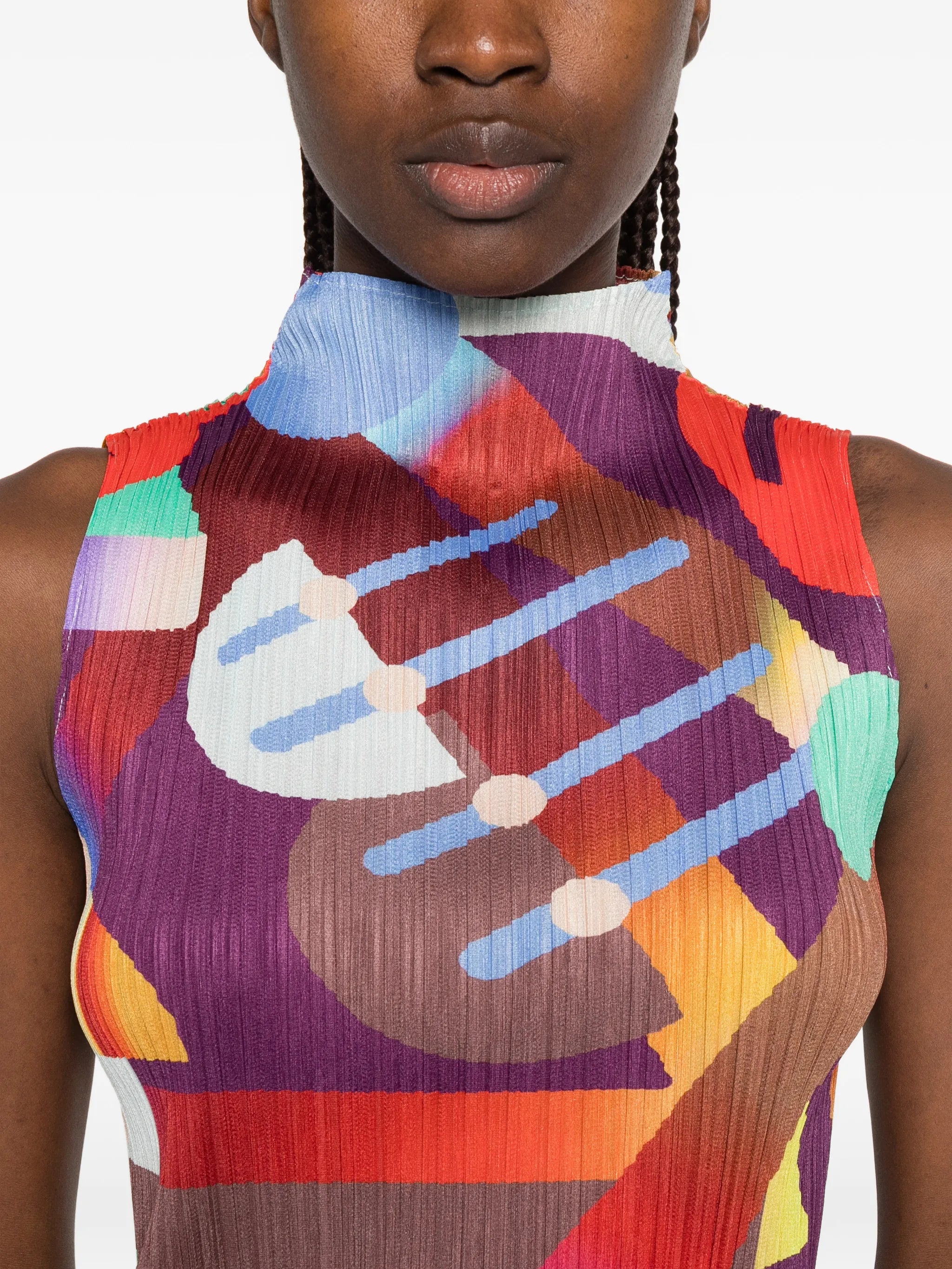 Pleats Please abstract-print T-shirt