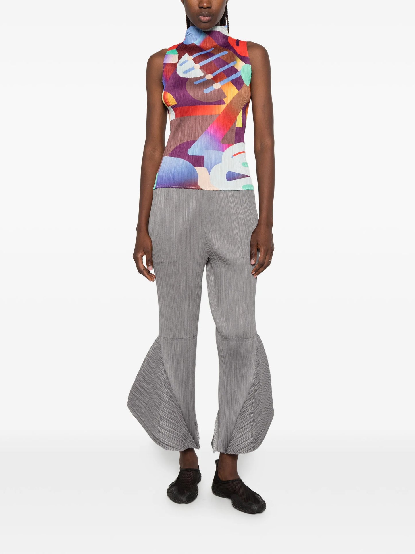 Pleats Please abstract-print T-shirt