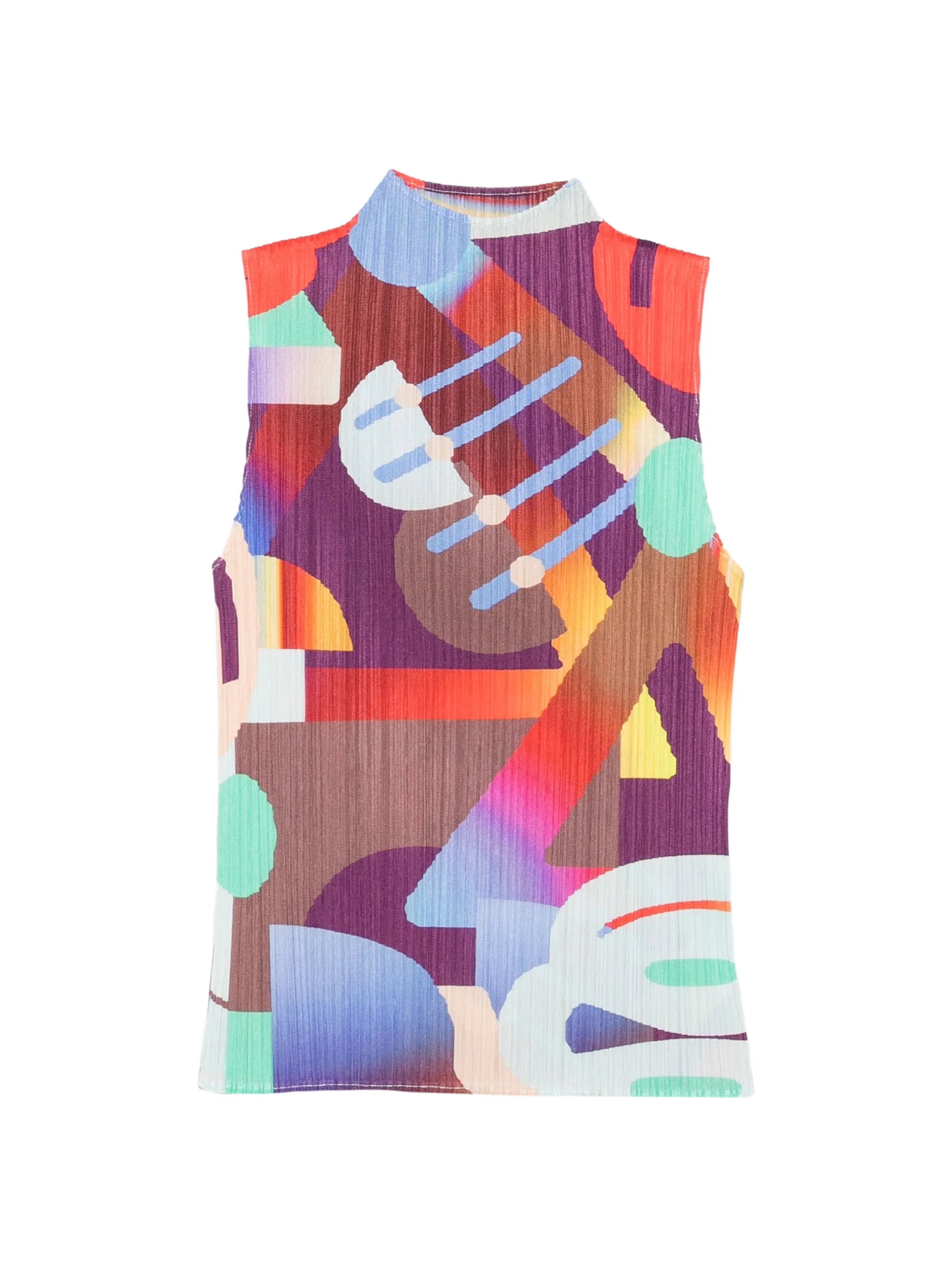 Pleats Please abstract-print T-shirt