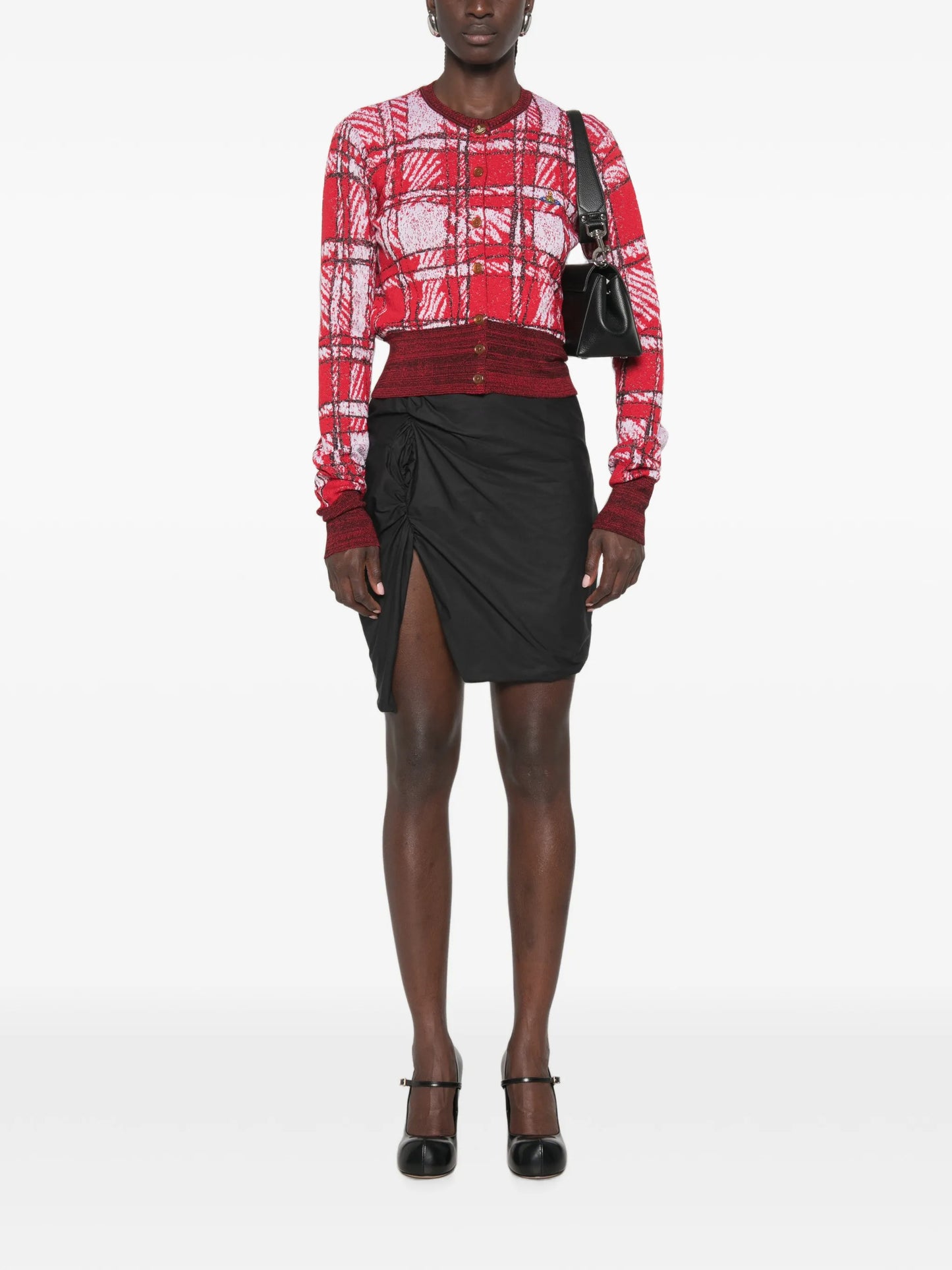 Panther ruched mini skirt