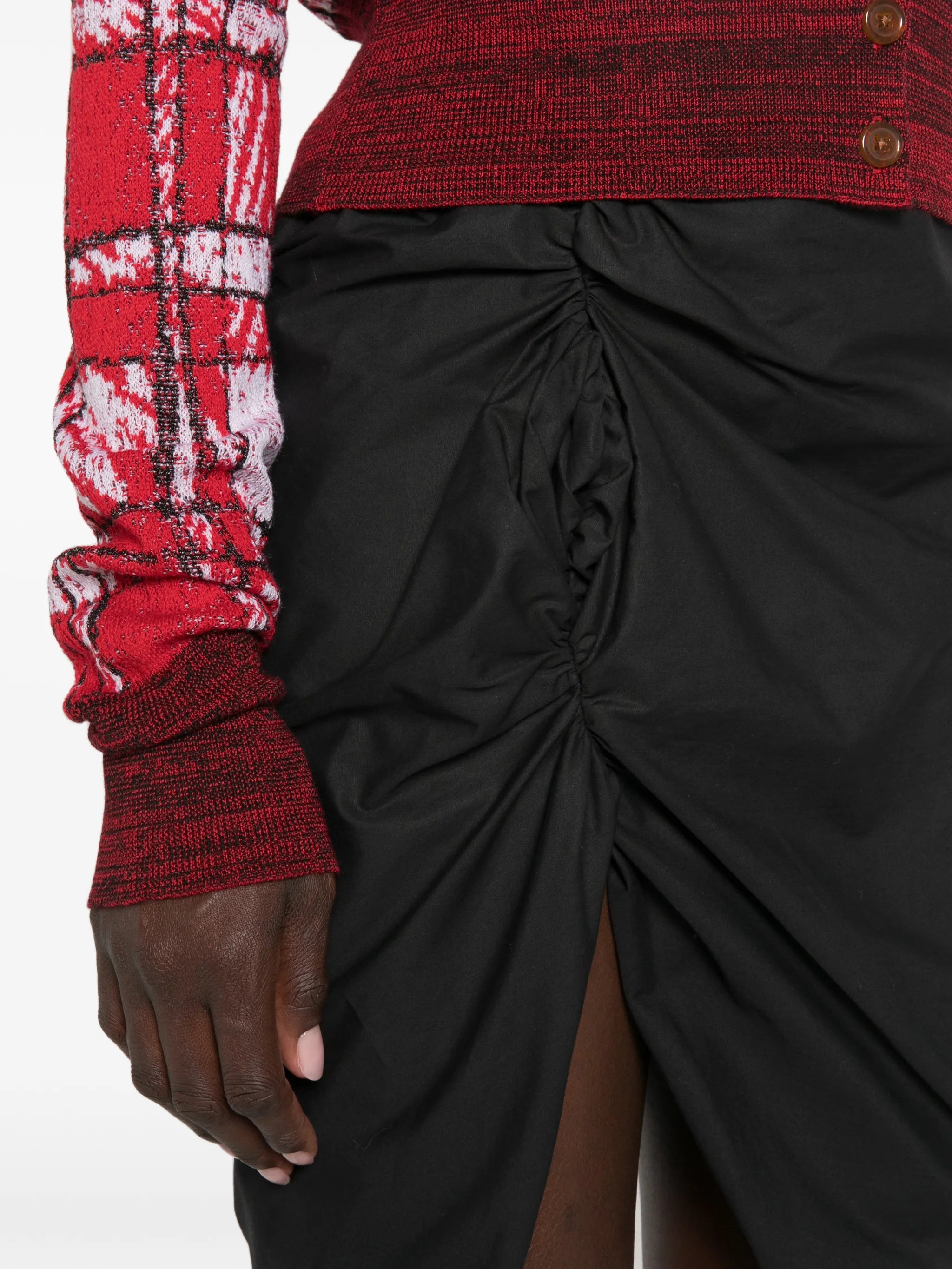 Panther ruched mini skirt