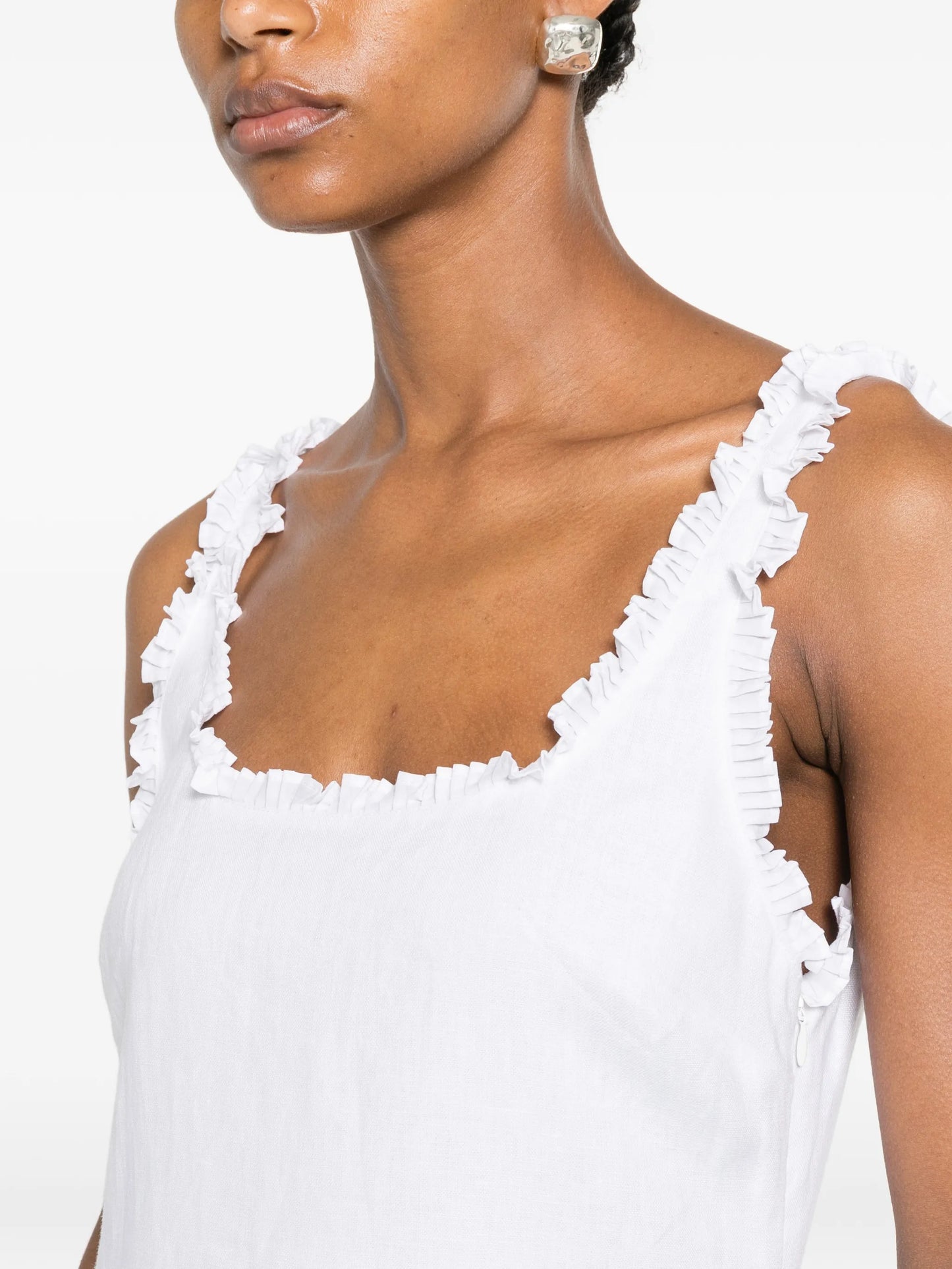 Florence ruffled-seam midi dress